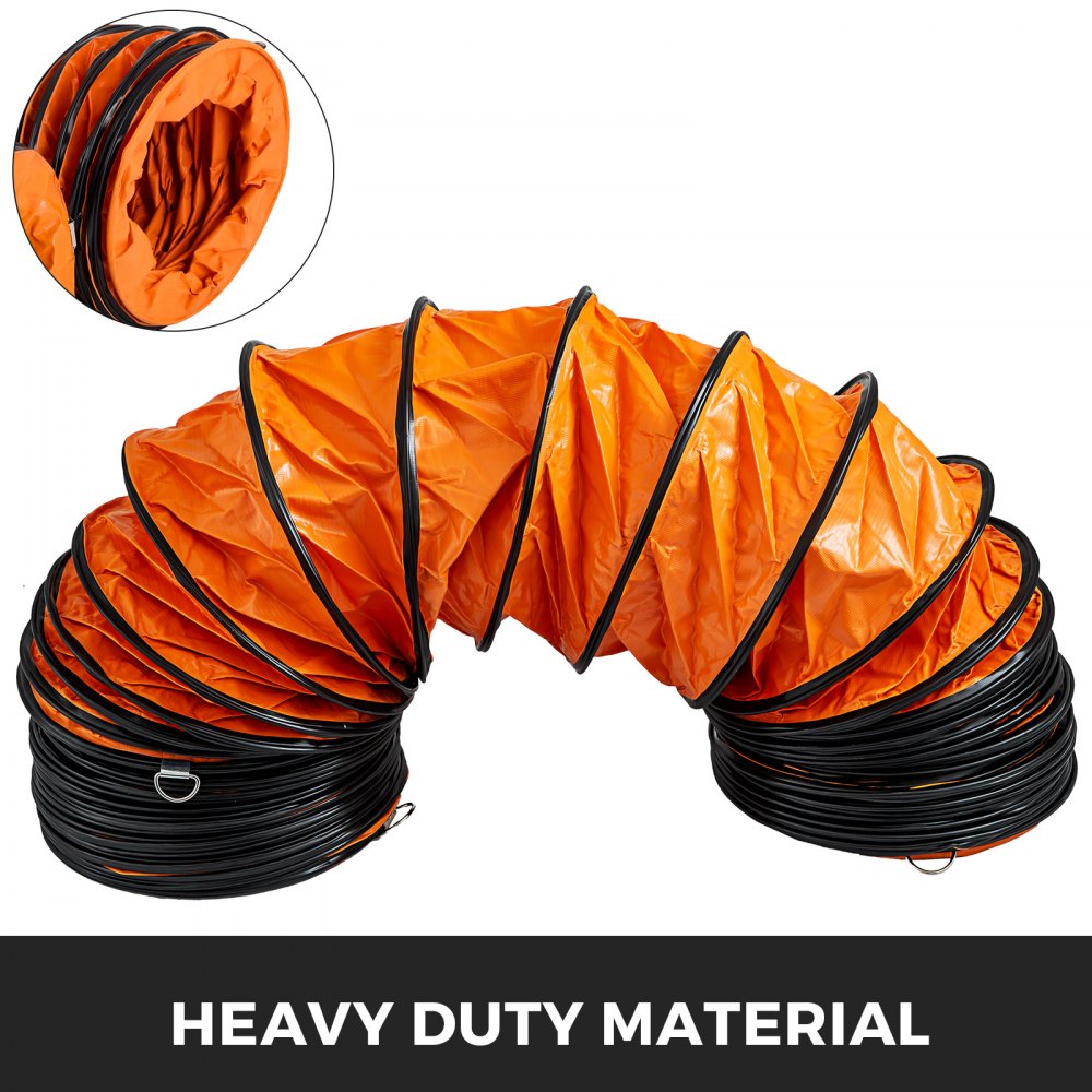 VEVOR Ducting Hose, 25ft PVC Flexible HVAC Duct Hosing for 10 Inch Utility Blower Exhaust Fan