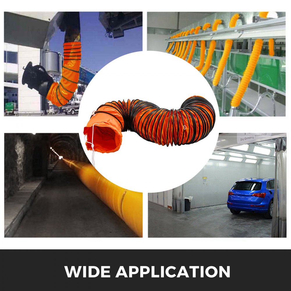 VEVOR Ducting Hose, 25ft PVC Flexible HVAC Duct Hosing for 10 Inch Utility Blower Exhaust Fan