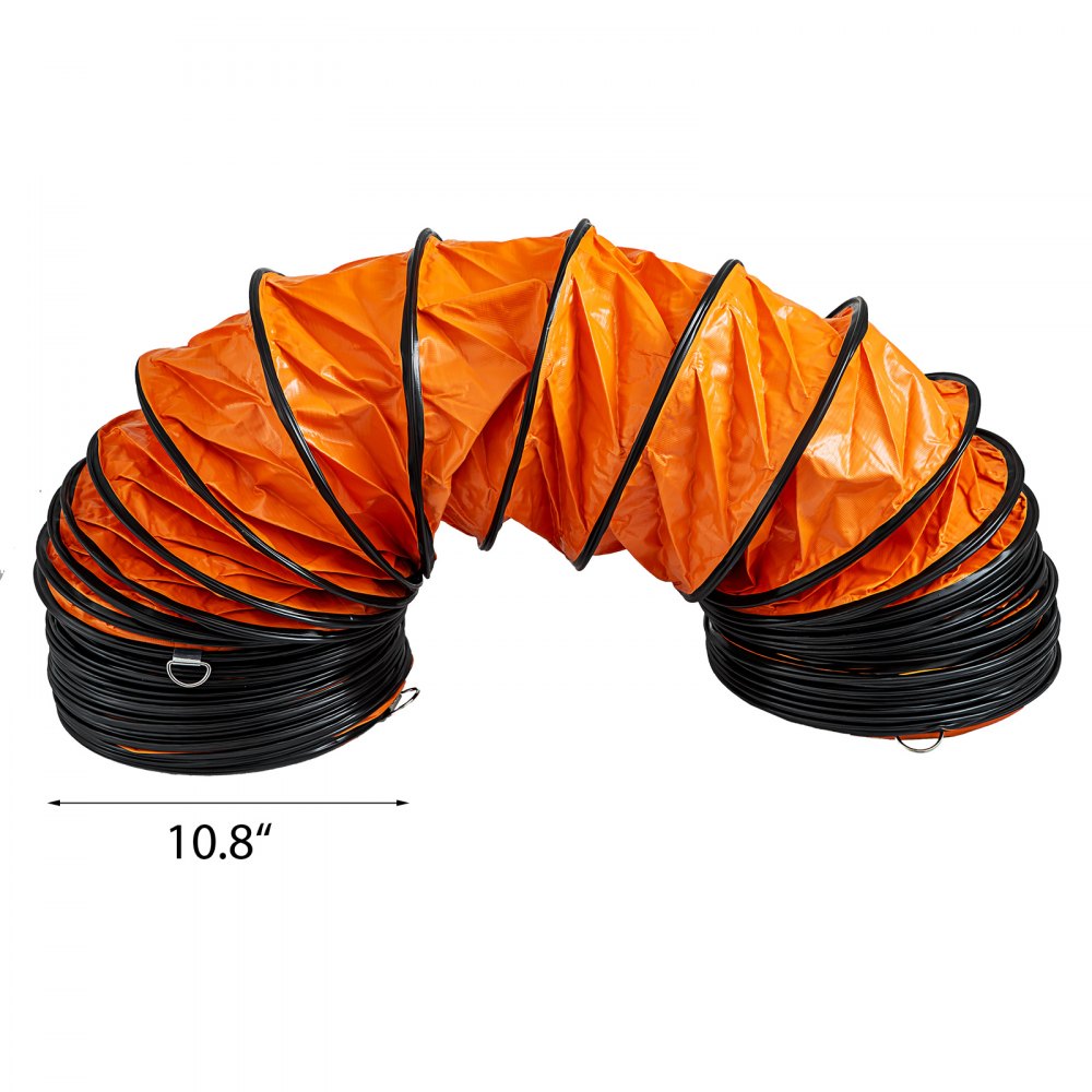 VEVOR Ducting Hose, 25ft PVC Flexible HVAC Duct Hosing for 10 Inch Utility Blower Exhaust Fan