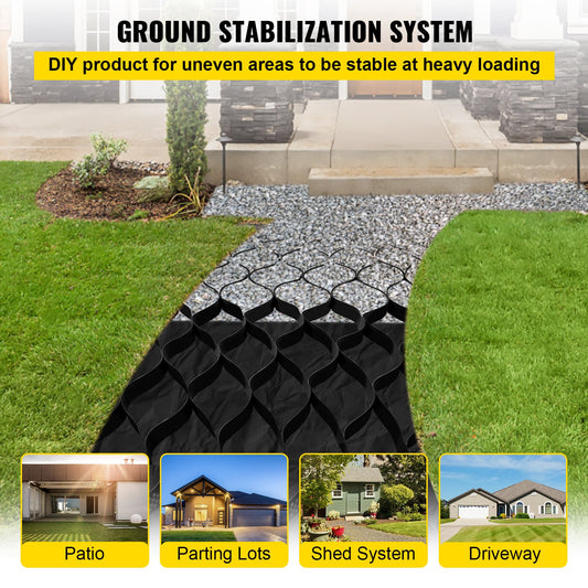 Heavy-Duty Geo Grid Stabilization System for Patios, Walkways, Driveways - 2" Depth, 1885 lbs/Sq Ft Load, Easy DIY Installation, Versatile Use