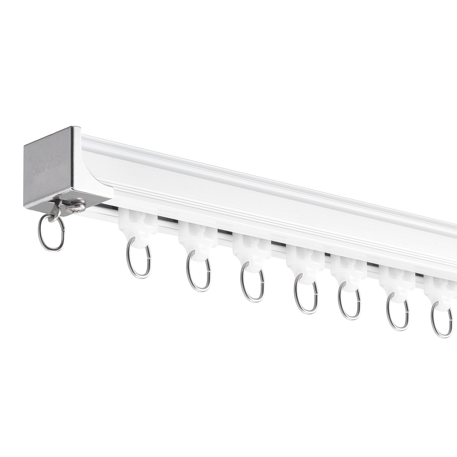 11.8 FT Ceiling Curtain Track Set - Sliding System for Room Divider, Ceiling/Wall Mount, Living Room & Bedroom, Aluminum Alloy, Easy Install, White