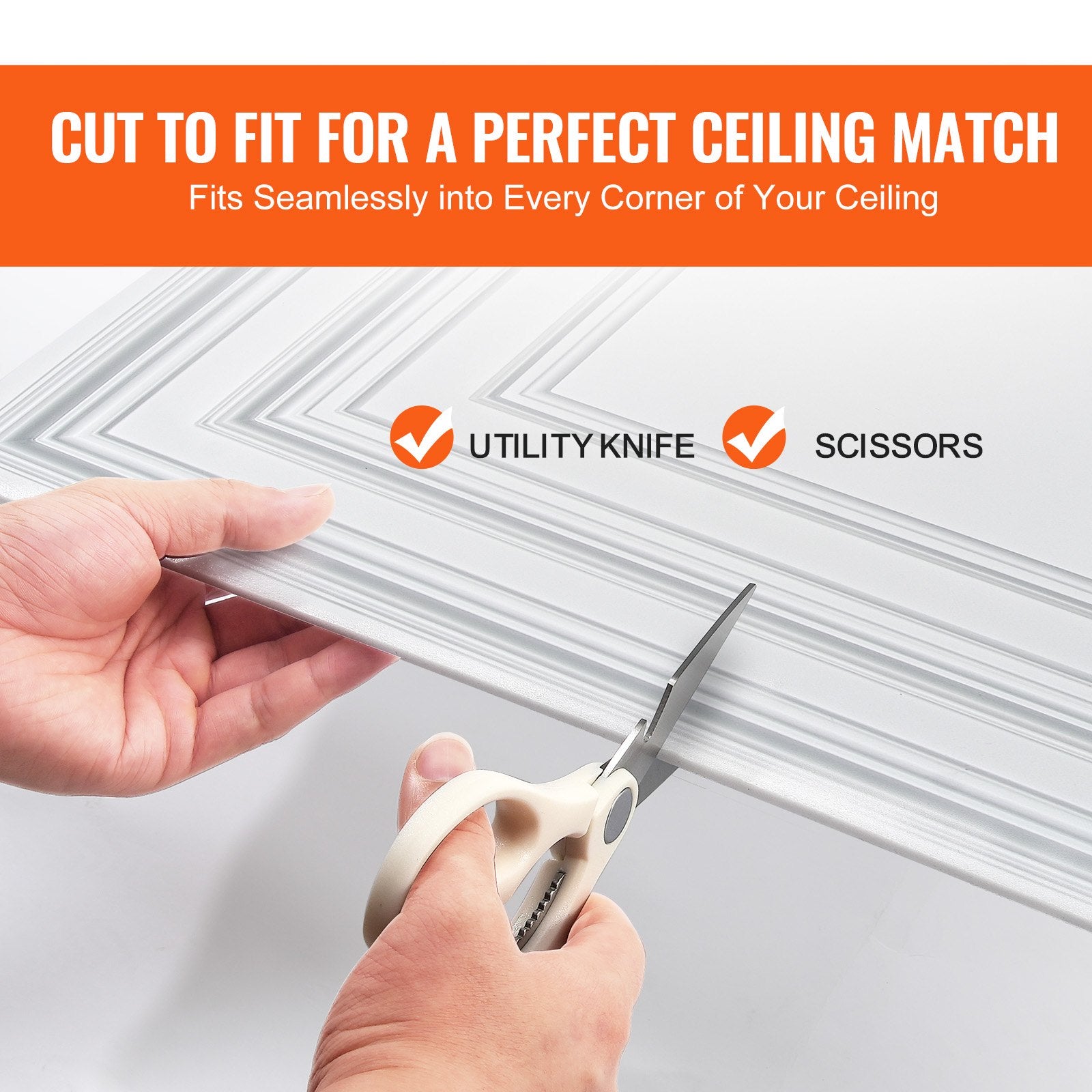 12-Pack 24"x24" White Ceiling Tiles - Premium PVC, Easy DIY Installation, Decorative Acoustic Panels for Home/Office Decor