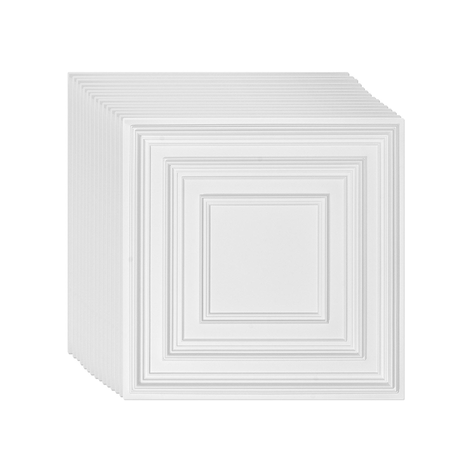 12-Pack 24"x24" White Ceiling Tiles - Premium PVC, Easy DIY Installation, Decorative Acoustic Panels for Home/Office Decor