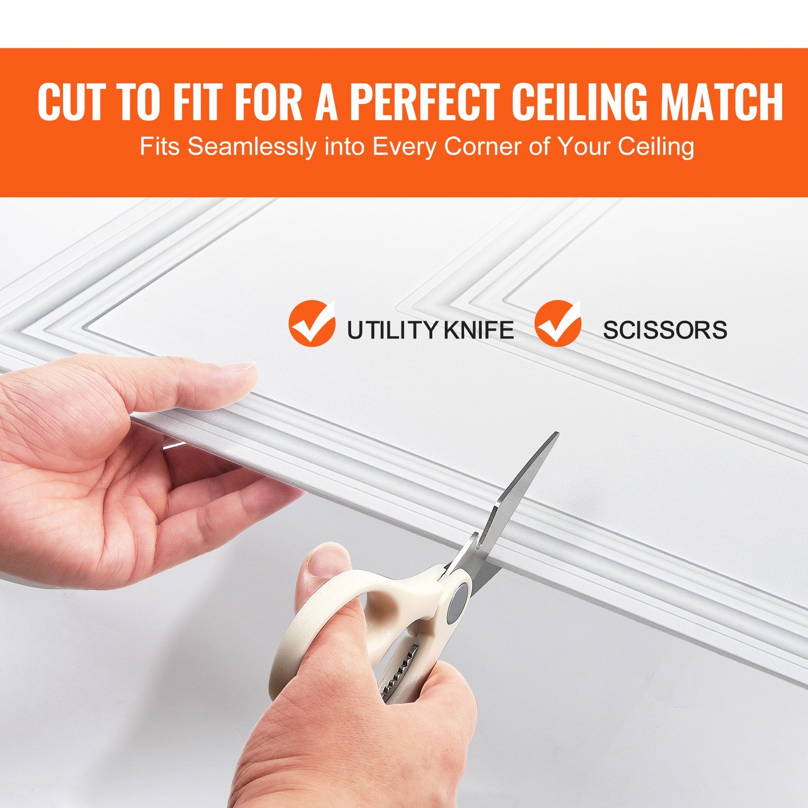 12-Pack 24x24" Decorative Ceiling Tiles, Premium White Geometric PVC for Home/Office, Easy Install, Acoustic, Eco-Friendly, DIY Ceiling Covering
