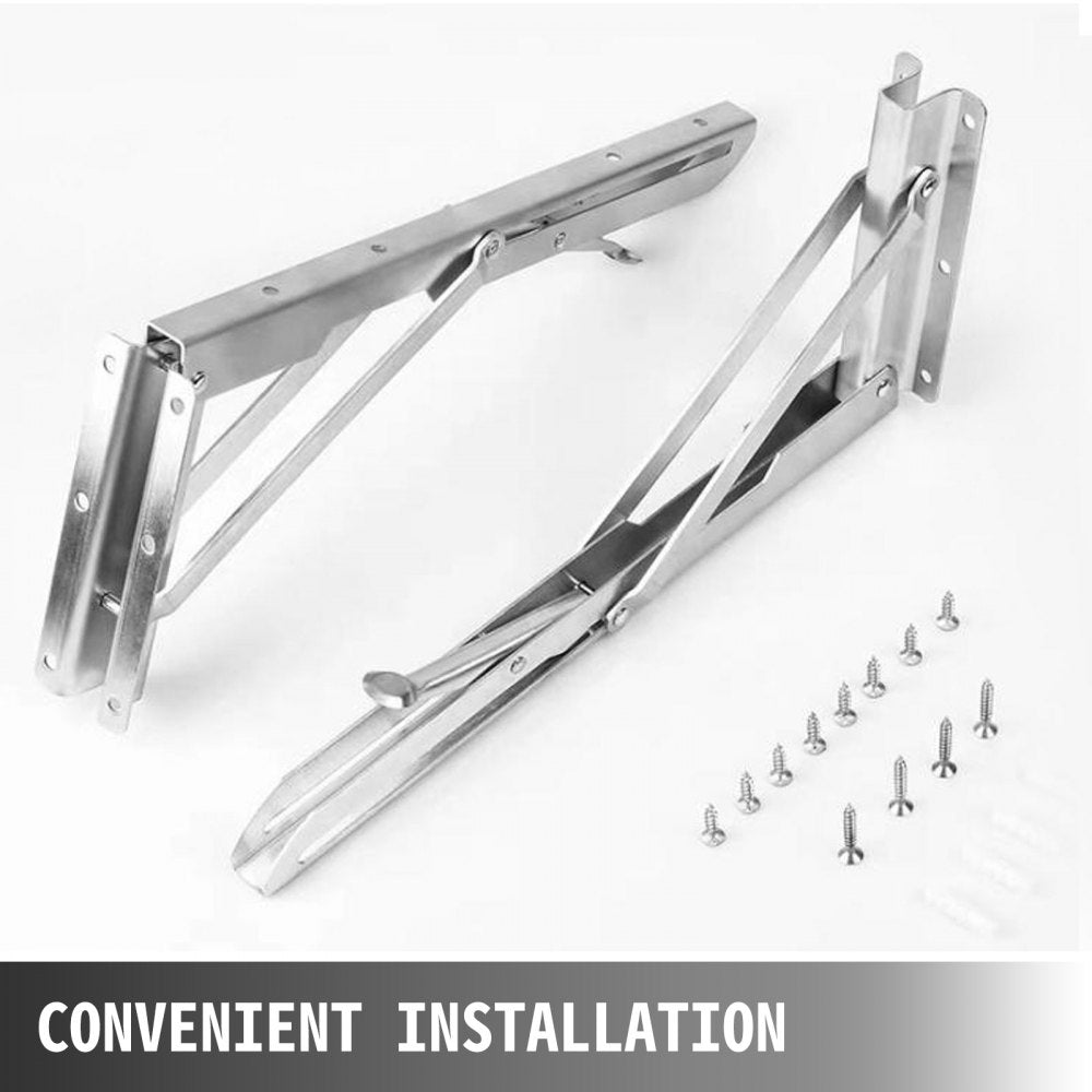 VEVOR 70.9x11.4x1.8 Inch Concession Window Shelf Stainless Steel Drop Down Folding Serving Food Wall Shelf Stand Serving for Concession Trailer Serving Window