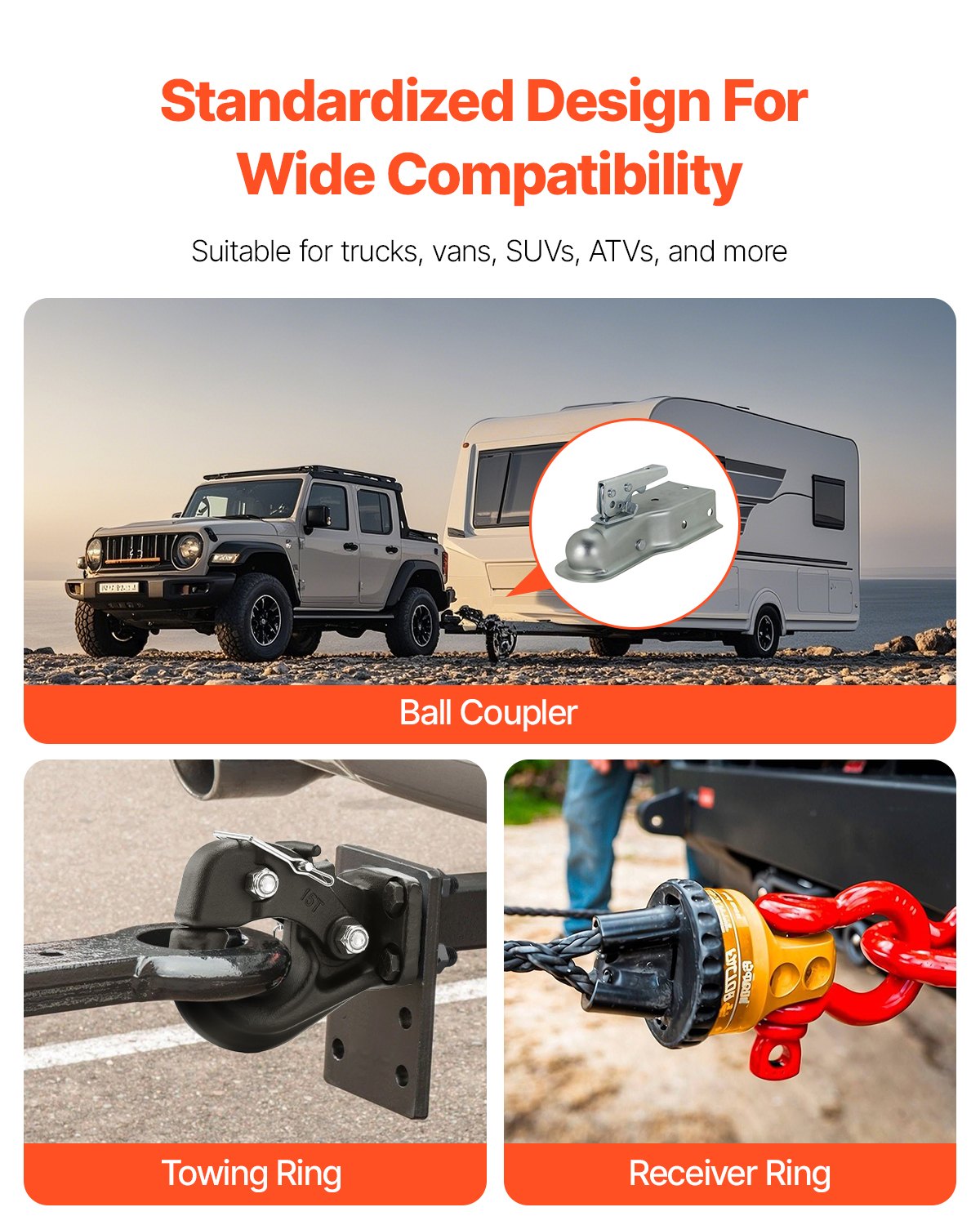 Heavy-Duty Pintle Hook with 30,000 lbs Towing Capacity, Fits 2.5 to 3-Inch Lunette Ring, Durable Black Powder Coat, Ideal for Trucks & Trailers
