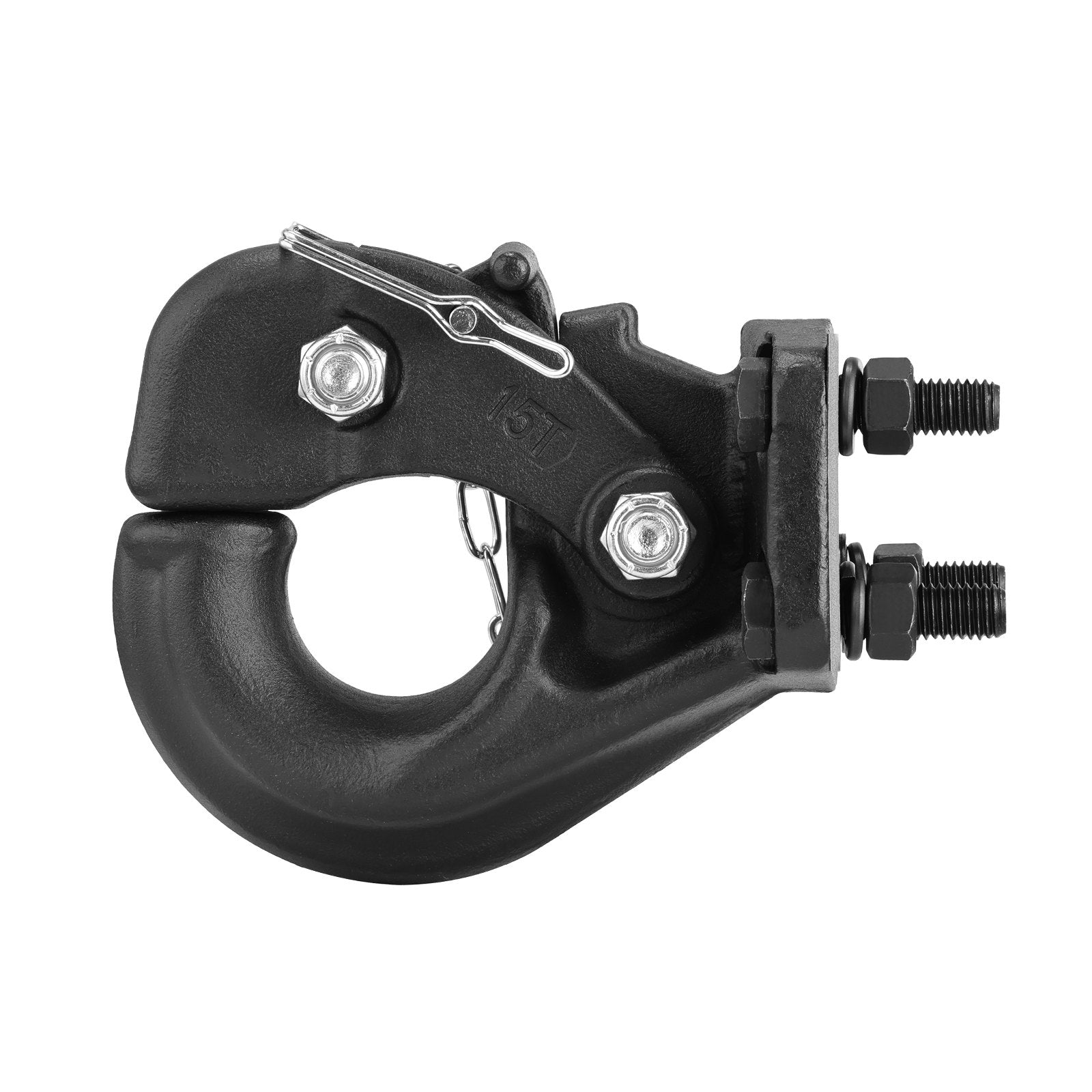 Heavy-Duty Pintle Hook with 30,000 lbs Towing Capacity, Fits 2.5 to 3-Inch Lunette Ring, Durable Black Powder Coat, Ideal for Trucks & Trailers