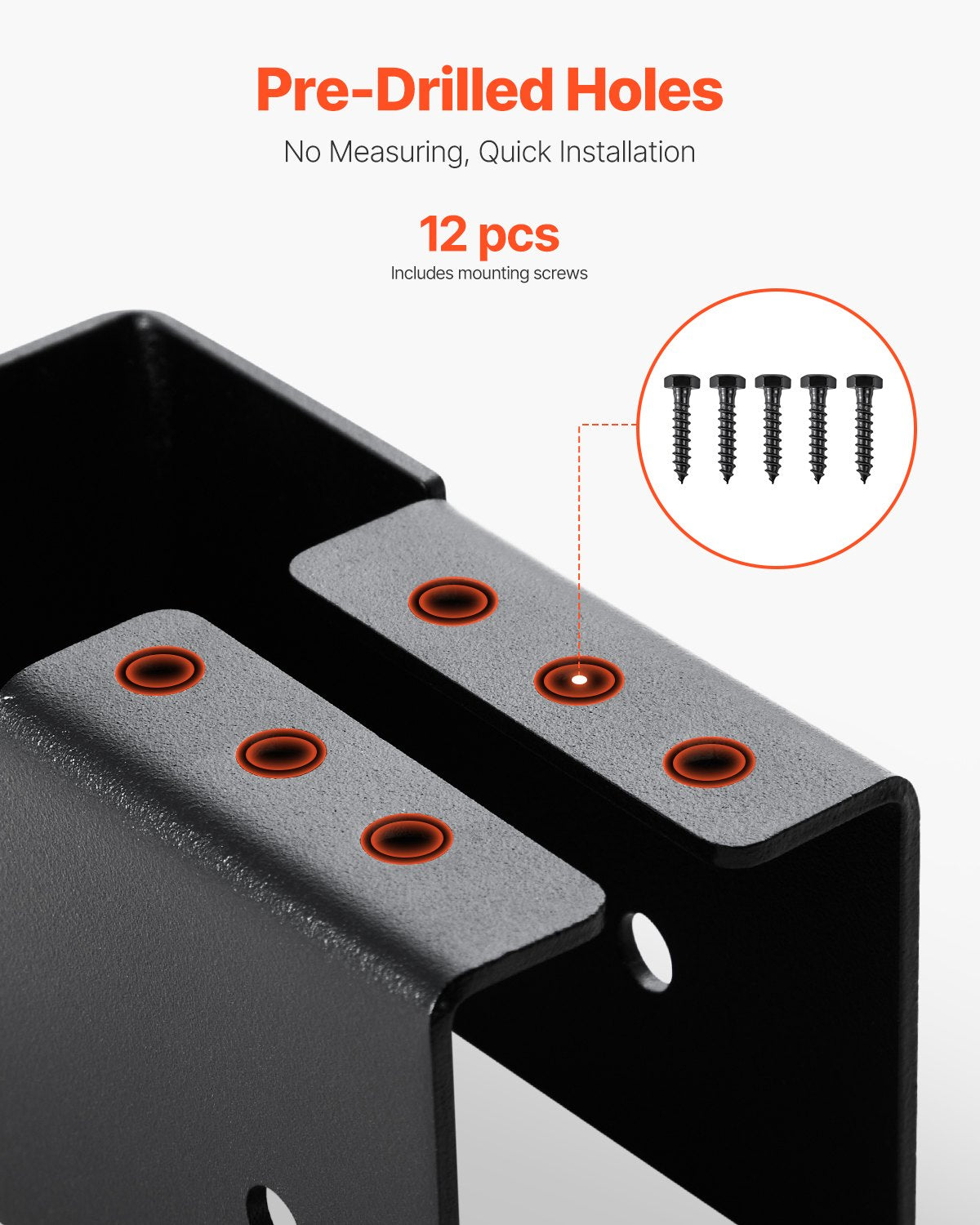 Heavy-Duty 2x4 Inch Concealed Joist Hanger Set with Screws - Outdoor Flange Bracket for Beams, Swings, Fences, Wooden Slides, Weather-Resistant, 12 Pcs
