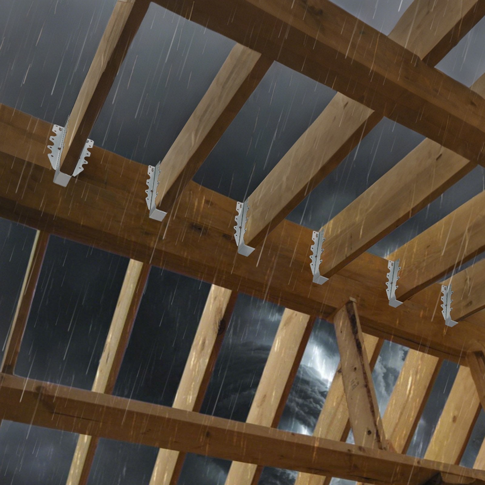 50 Pcs Rustproof Joist Hangers with Rafter Hurricane Ties, 1.57x1.50x7.83", Ideal for Floor Deck, Ceiling Trusses, Enhanced Structural Support
