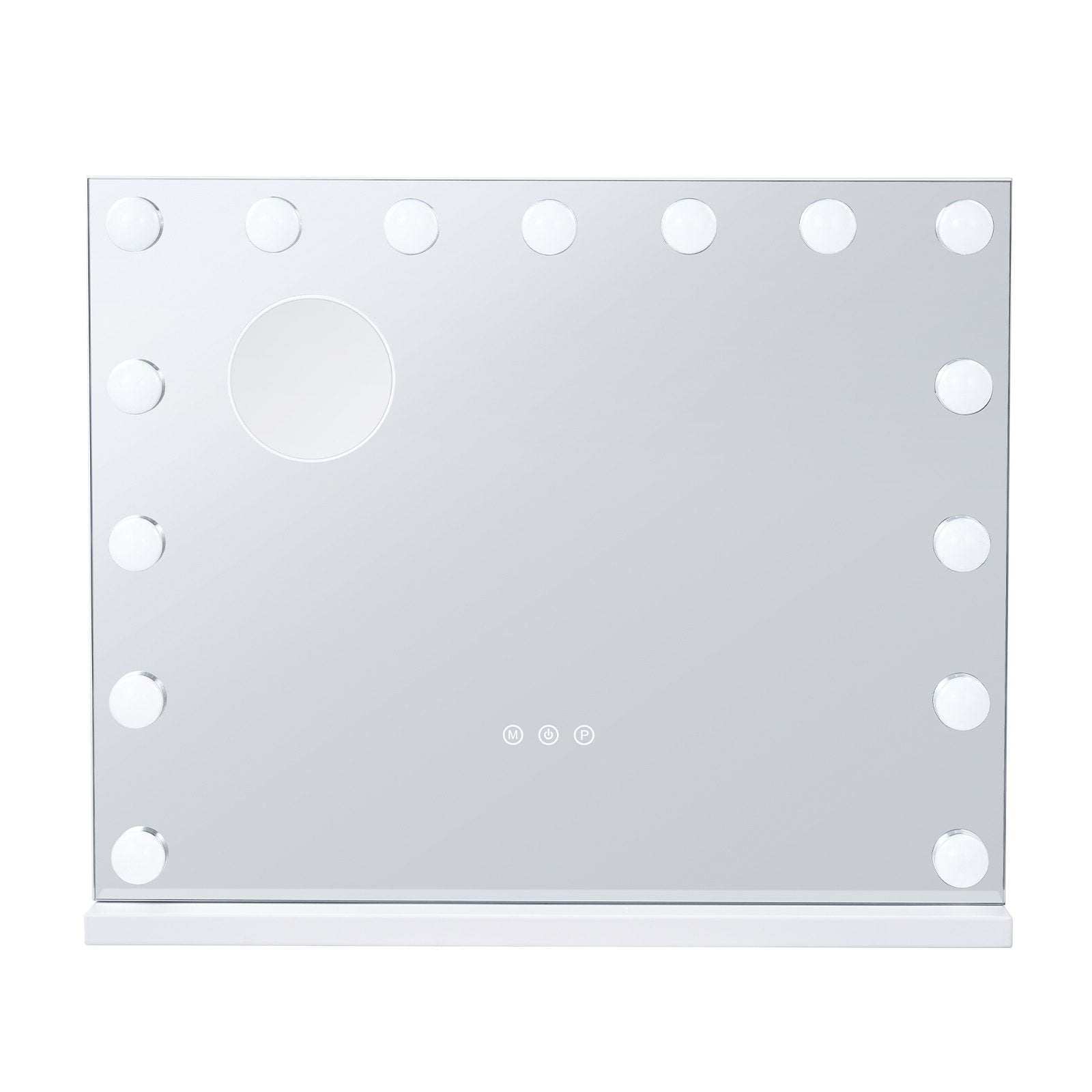 Hollywood Vanity Mirror with 15 Dimmable Bulbs & 3 Color Modes, USB Port, 5X Magnification, Smart Touch Control, Wall-Mountable, White 22.8x18.1"