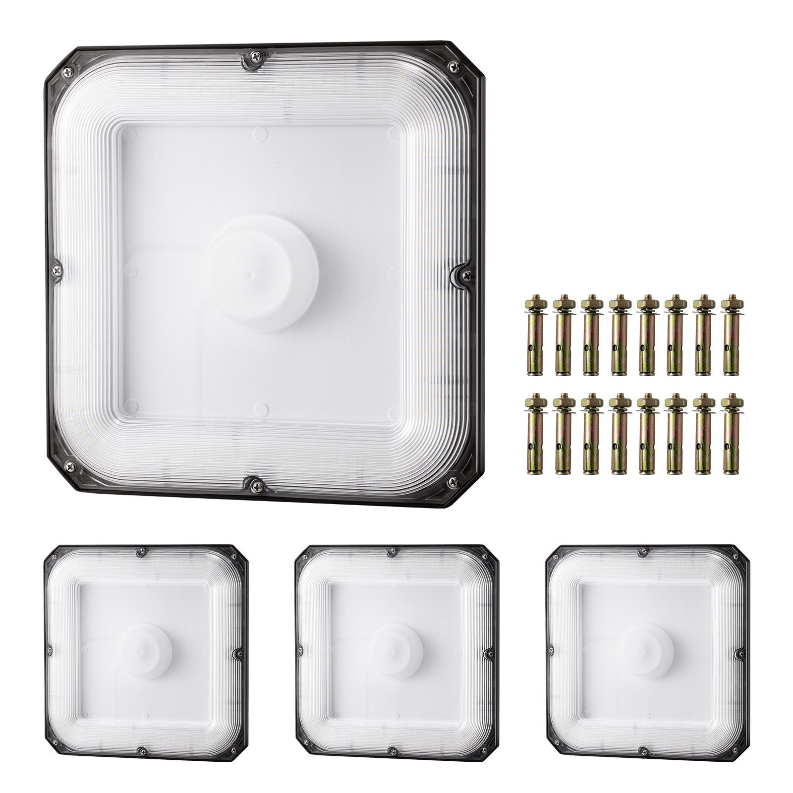 4 Pack LED Canopy Lights, 80W 8800LM 5000K Daylight, IP65 Waterproof Surface Mount Ceiling Lights for Gas Stations, Warehouses, Garages, and Streets