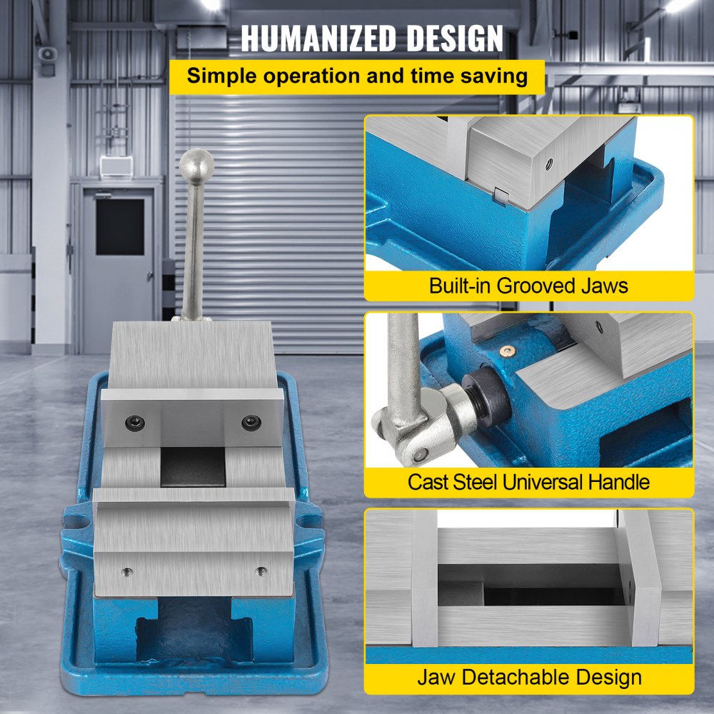 VEVOR 5 Inch ACCU Lock Down Vise Precision Milling Vice 5 Inch Jaw Width Drill Press Vise Milling Drilling Machine Bench Clamp Clamping Vice