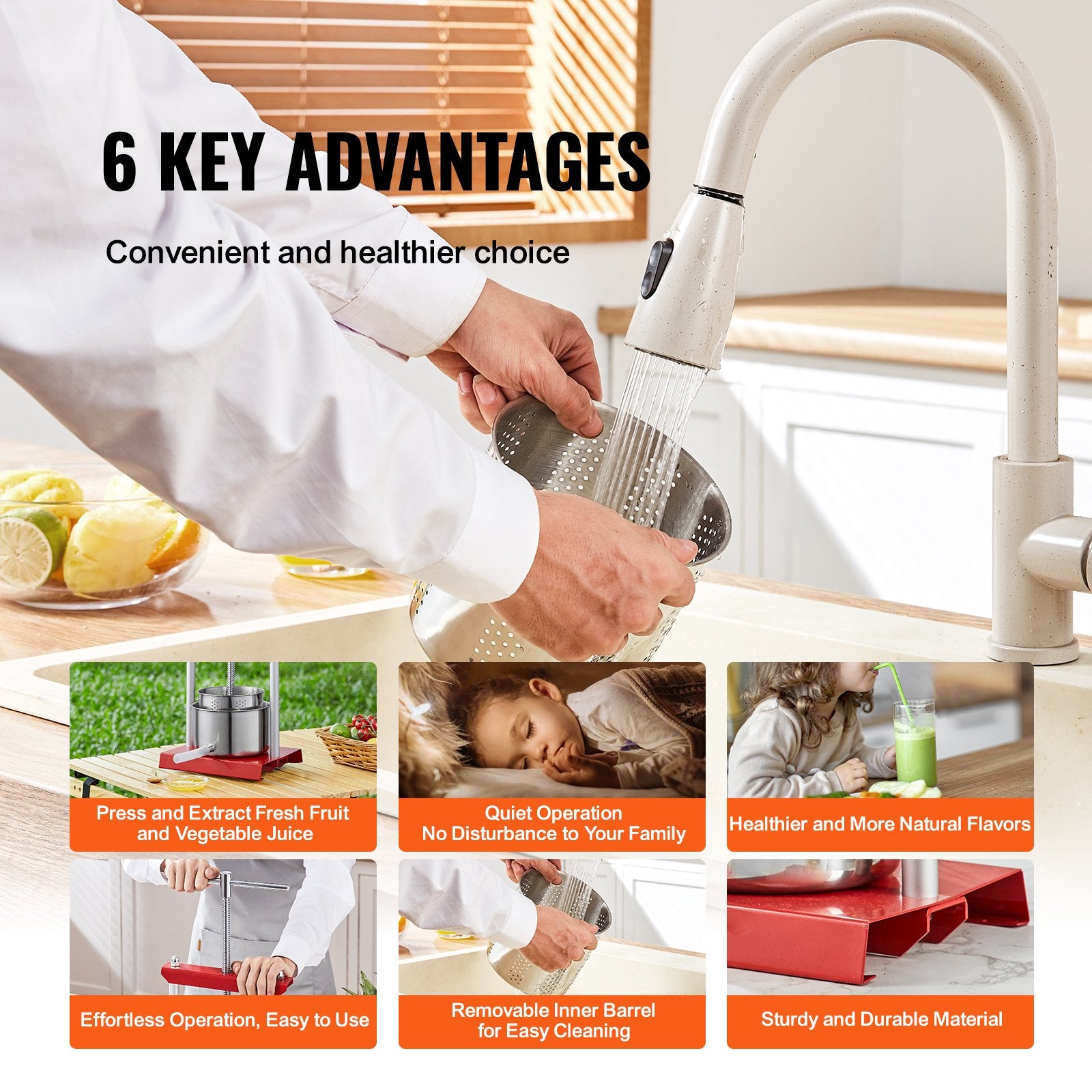 Manual Fruit Wine & Juice Press, 0.8 Gallon/3L with Dual Stainless Steel Barrels for Cider, Apple, Grape, Vegetable, Honey, and Olive Oil Extraction - Ideal for Kitchen, Home, and Outdoor Use with Easy-Clean T-Handle Design
