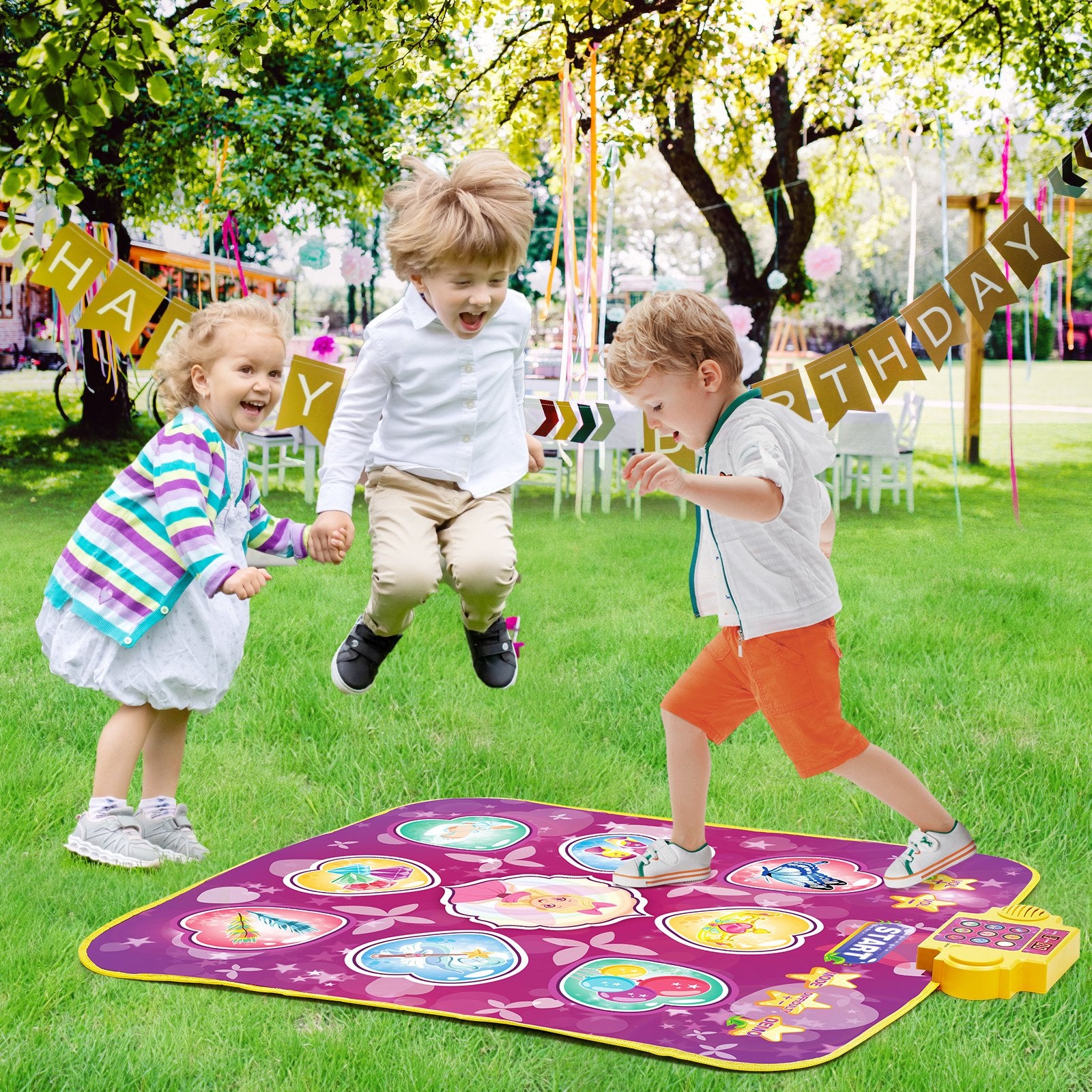 9-Button Dance Mixer Rhythm Step Play Mat - Electronic Dance Pad for Kids with 3 Game Modes, Adjustable Volume, Built-in Music, 8 Challenge Levels, Perfect Birthday Gift for Ages 3+