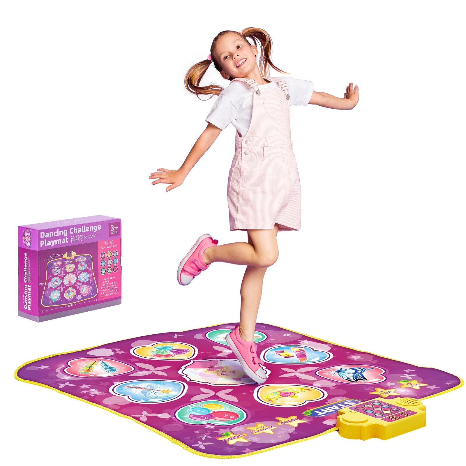9-Button Dance Mixer Rhythm Step Play Mat - Electronic Dance Pad for Kids with 3 Game Modes, Adjustable Volume, Built-in Music, 8 Challenge Levels, Perfect Birthday Gift for Ages 3+