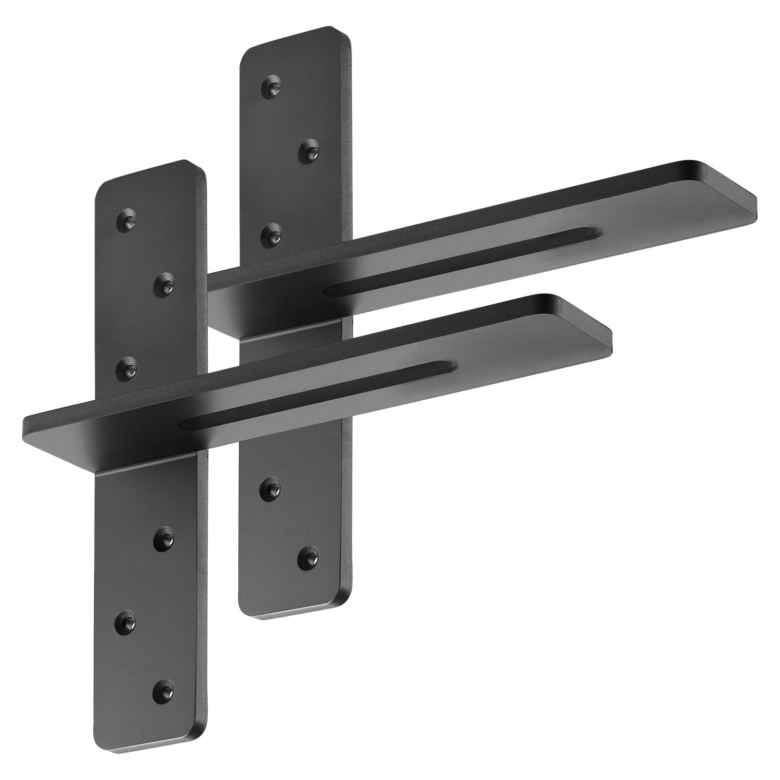 Heavy Duty T Shelf Brackets, 2 Pcs, 200 lbs Capacity, 12" Floating Countertop Support, Solid Steel with Screws for Easy Installation
