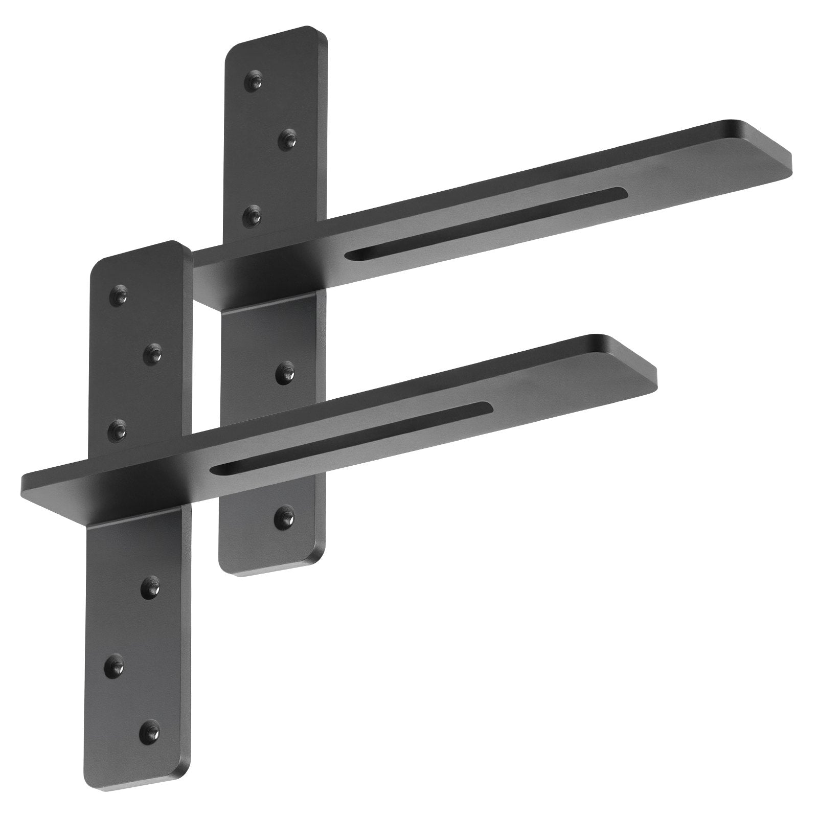 Heavy Duty T-Shelf Brackets, 2 Pack, 200 lbs Capacity, 14" Steel Support for Floating Shelves & Countertops, Easy Install, Durable Hardware