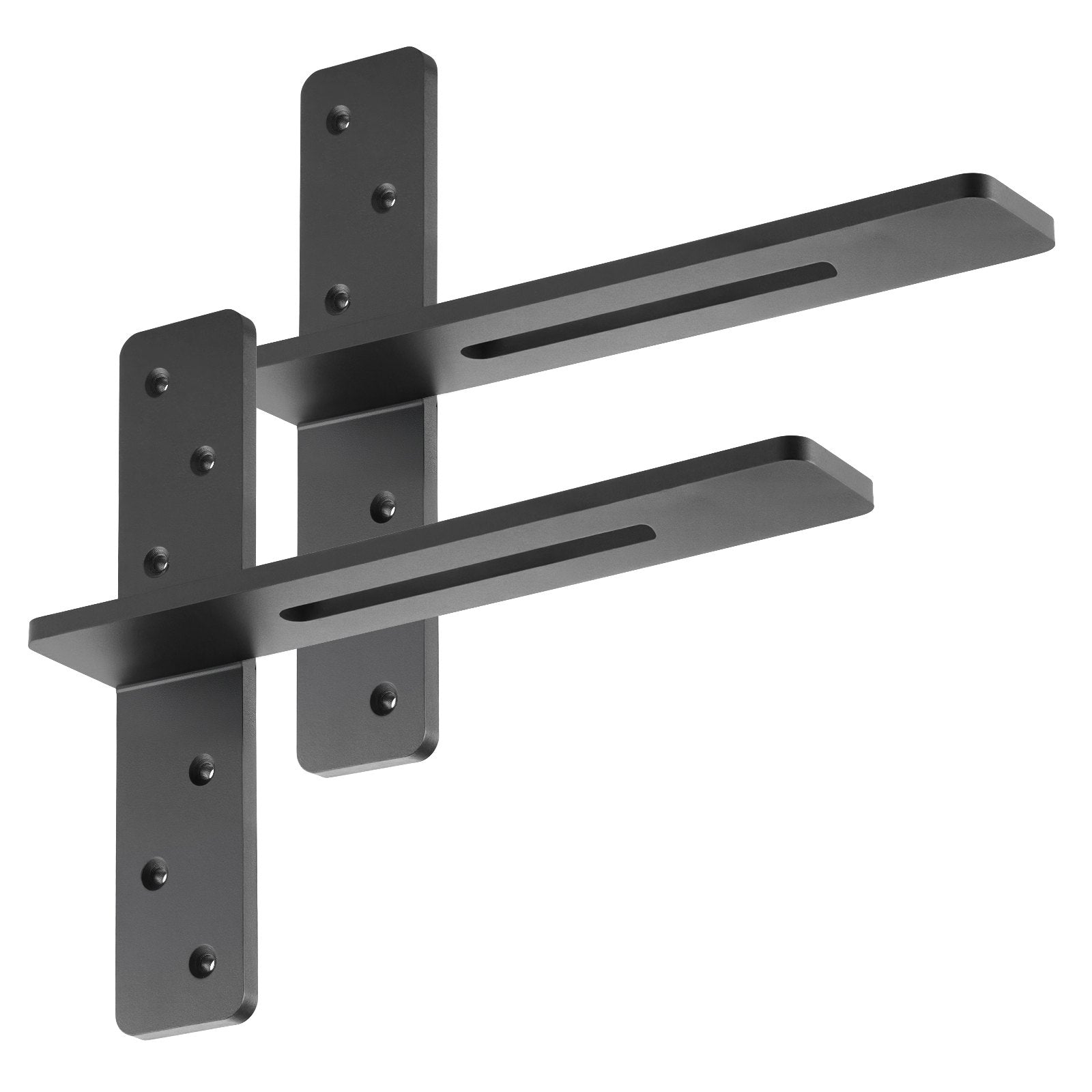 Heavy Duty T Shelf Brackets, 2 Pcs, 200 lbs Capacity, Solid Steel for Floating Shelves & Countertops, Easy Install, 16x2.89x12 in, Includes Screws