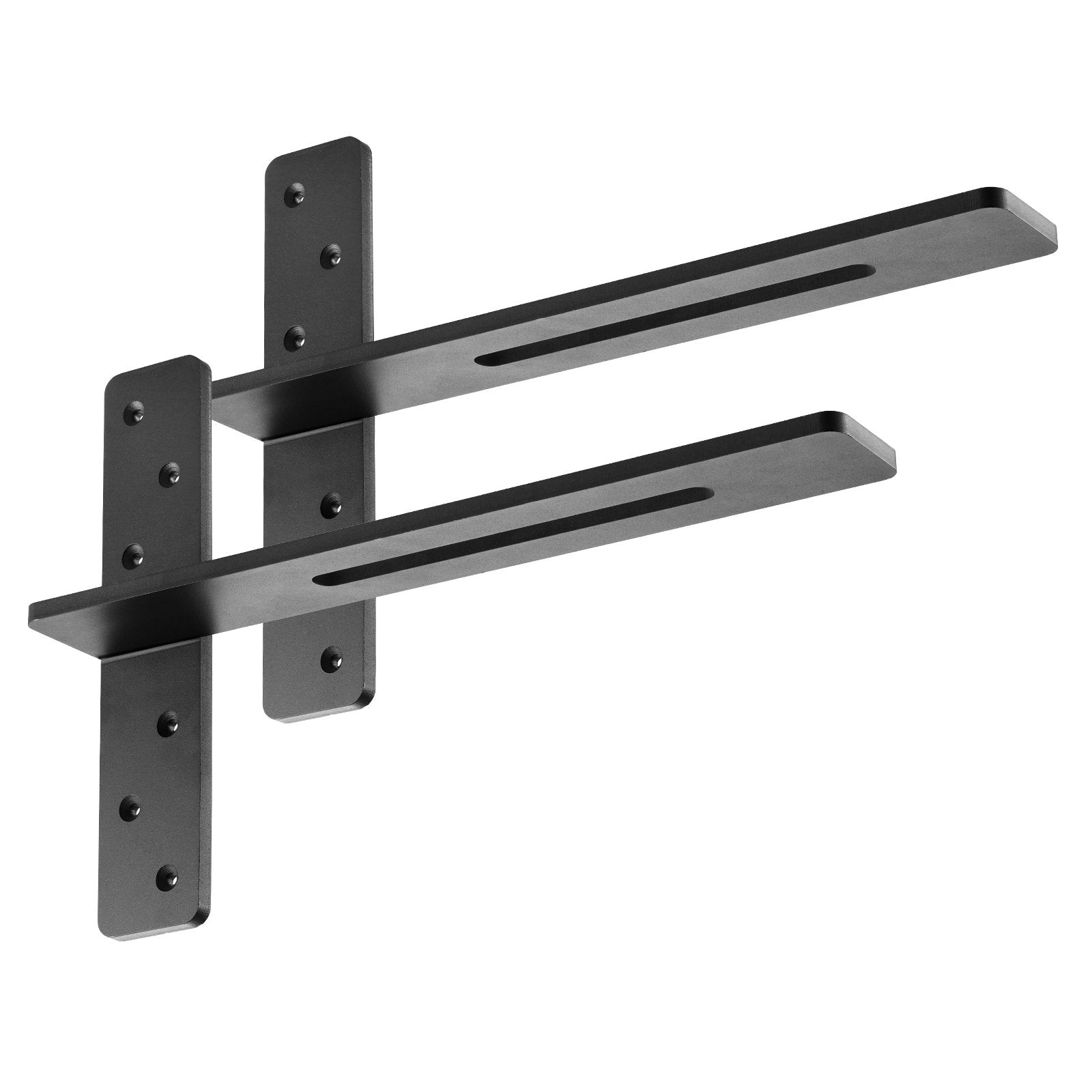Heavy Duty T Shelf Brackets Pair, 200 lbs Capacity, Solid Steel for Shelves & Countertop Support, 18x12 in, Floating Hardware with Screws