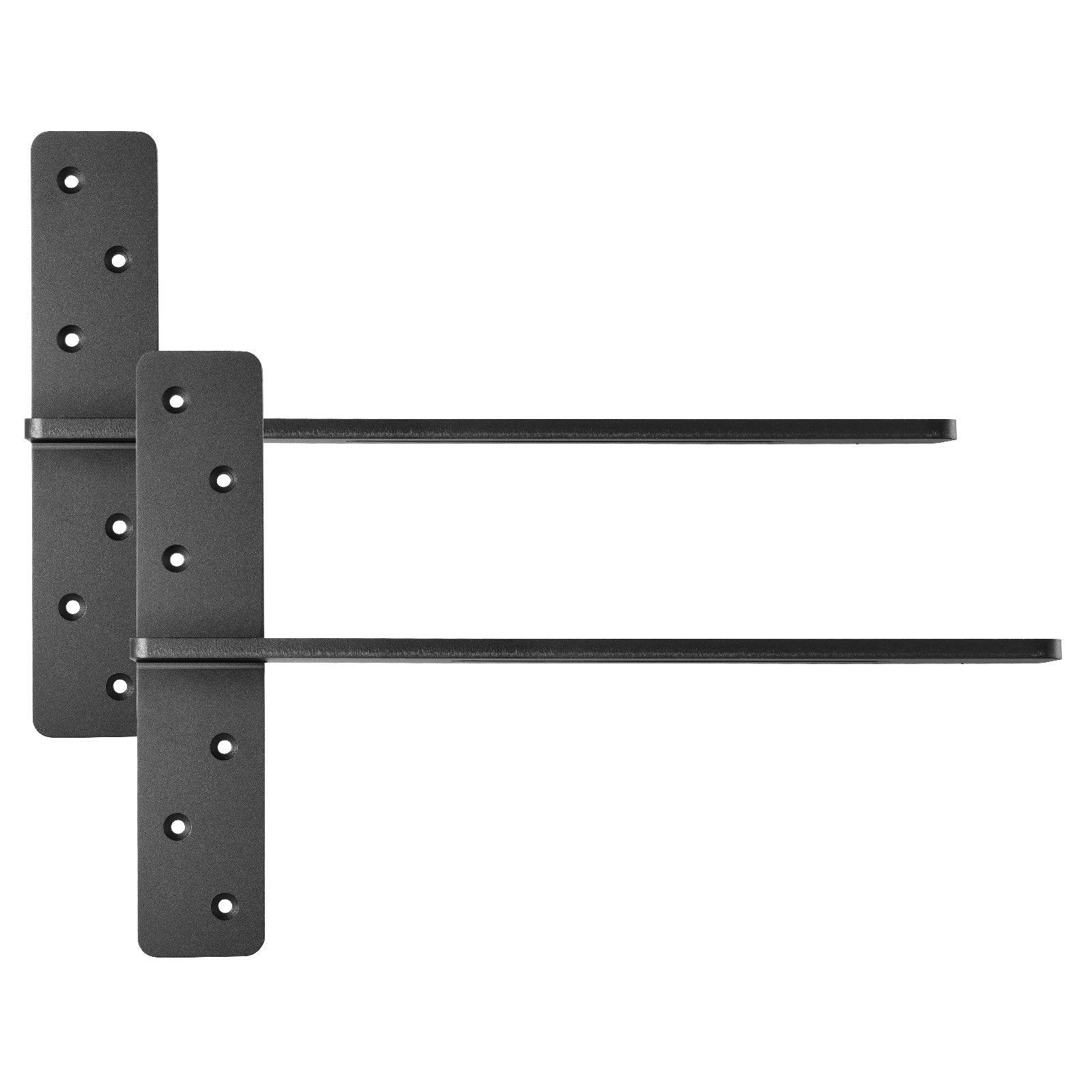 Heavy Duty T Shelf Brackets Pair, 200 lbs Capacity, Solid Steel for Shelves & Countertop Support, 18x12 in, Floating Hardware with Screws
