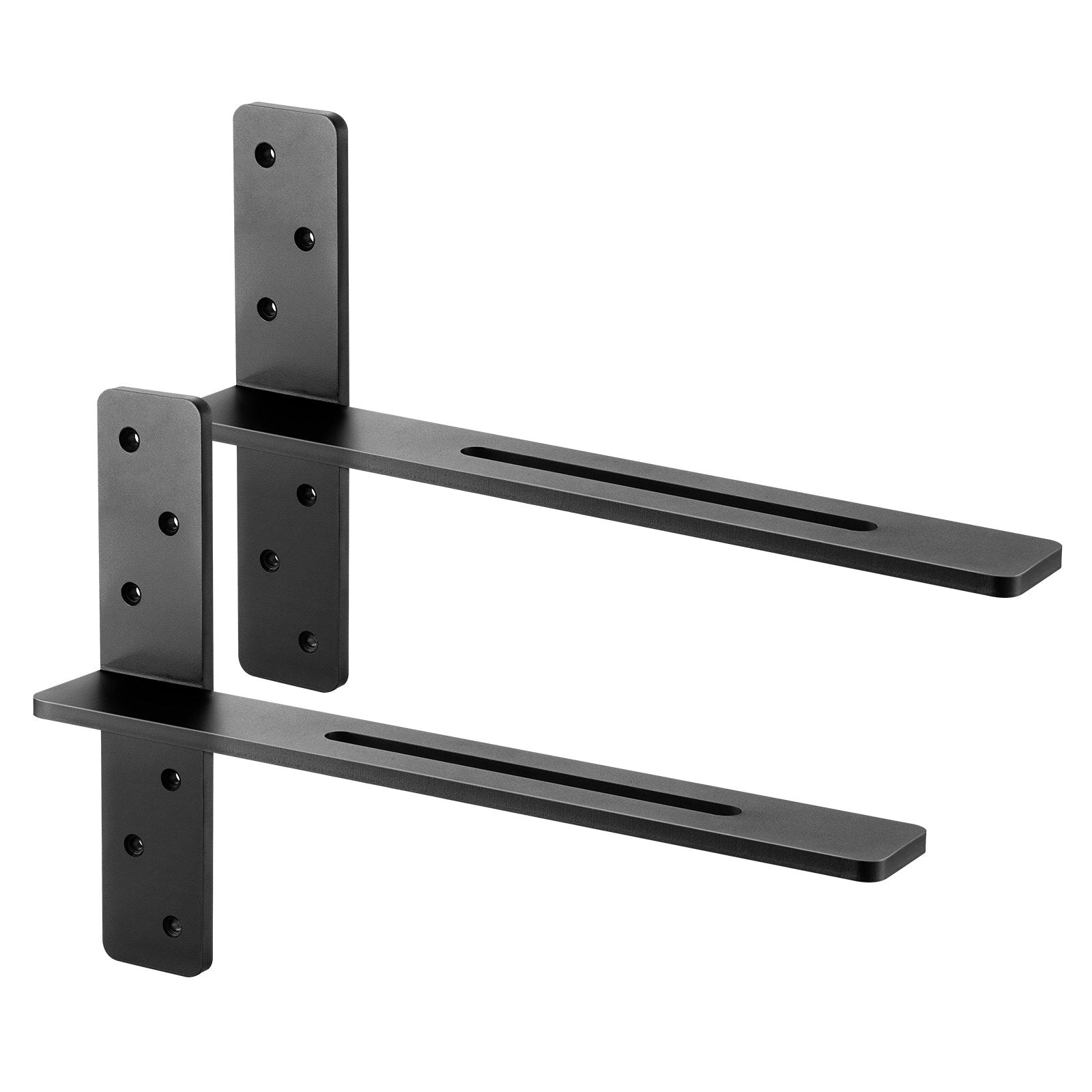Heavy Duty T Shelf Brackets Pair, 200 lbs Capacity, Solid Steel for Shelves & Countertop Support, 18x12 in, Floating Hardware with Screws