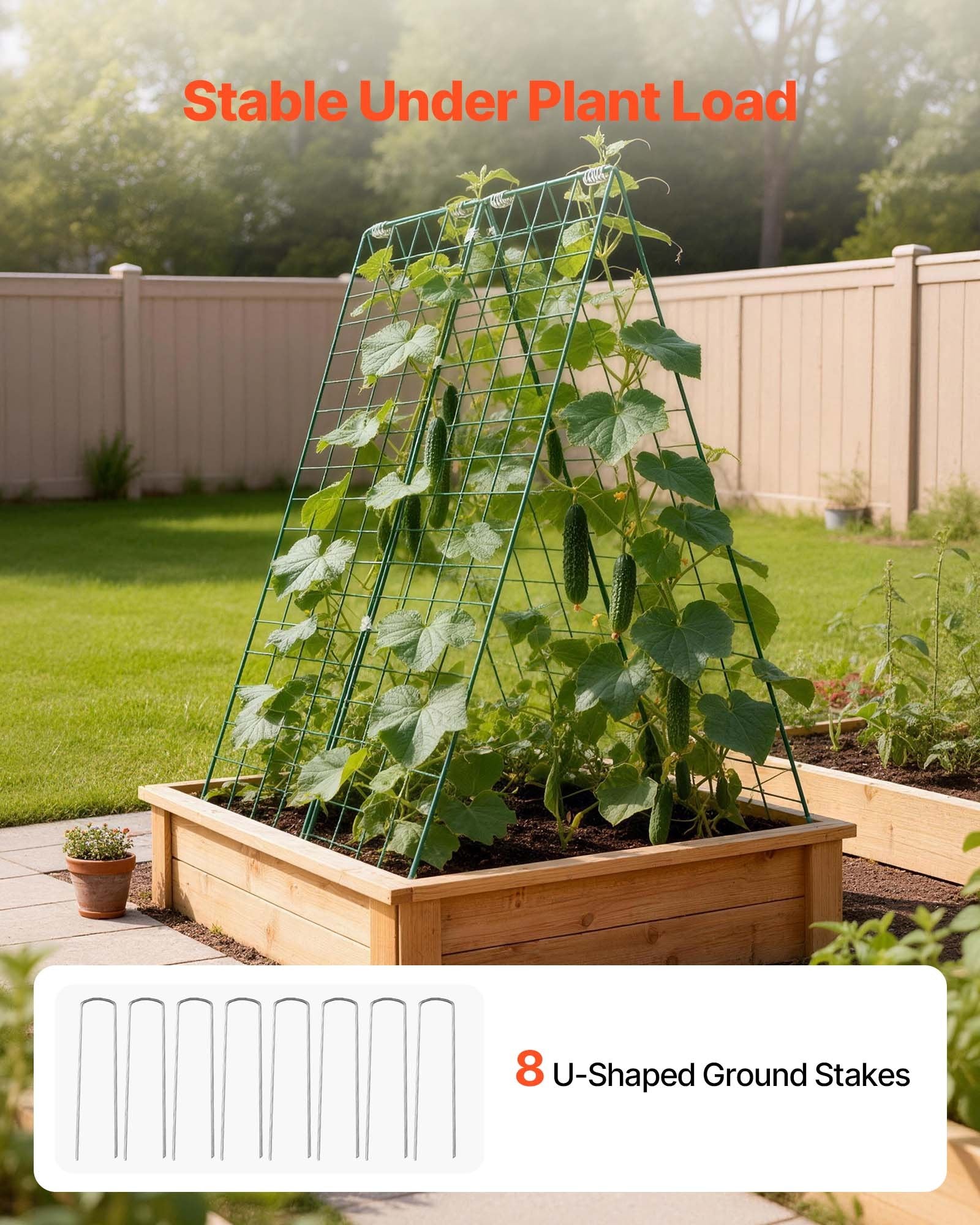 4-Pack A-Frame Garden Trellises for Raised Beds, Rustproof Metal Plant Support for Vines, Peas, Beans, Zucchini, Tomatoes, Flowers