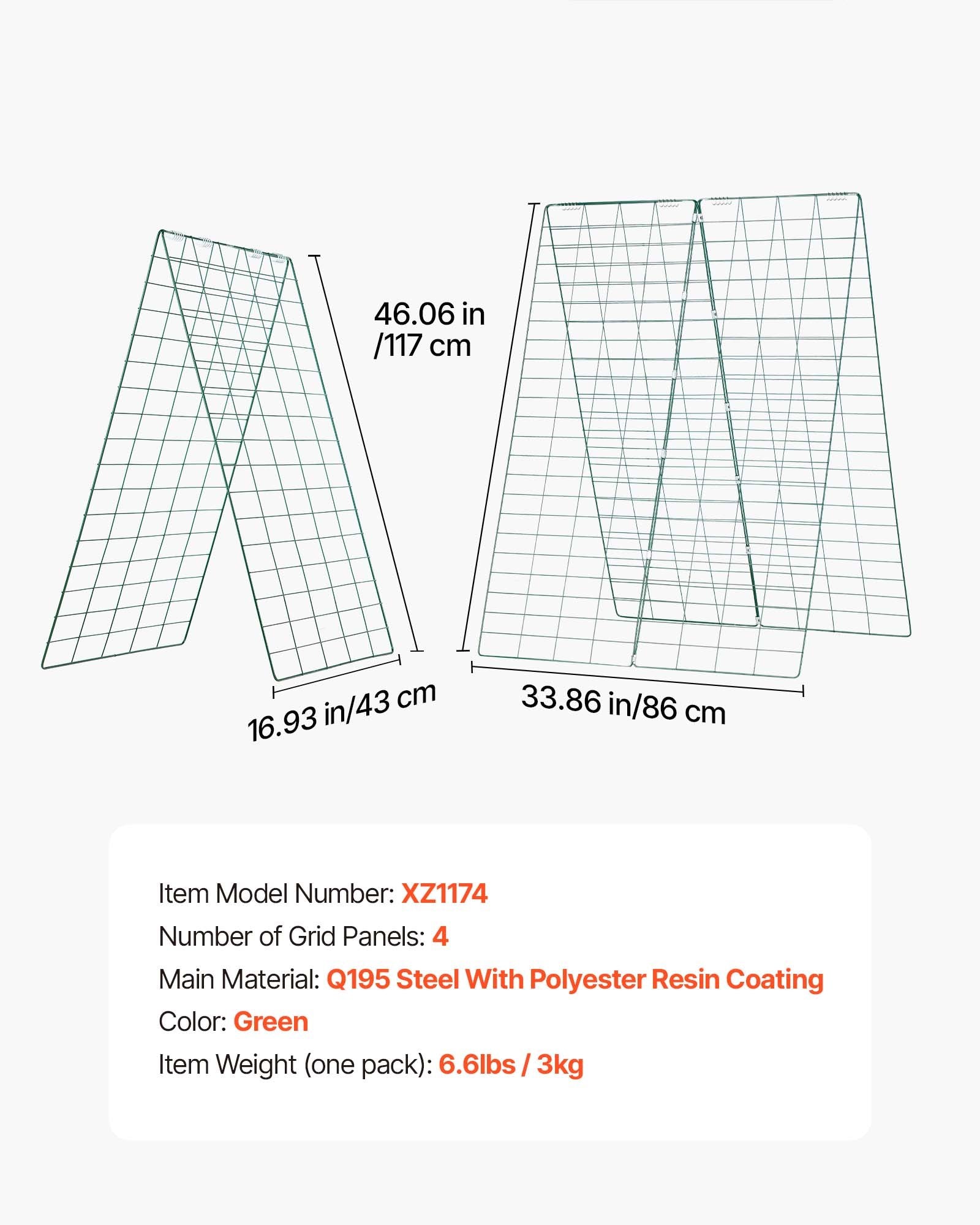 4-Pack A-Frame Garden Trellises for Raised Beds, Rustproof Metal Plant Support for Vines, Peas, Beans, Zucchini, Tomatoes, Flowers