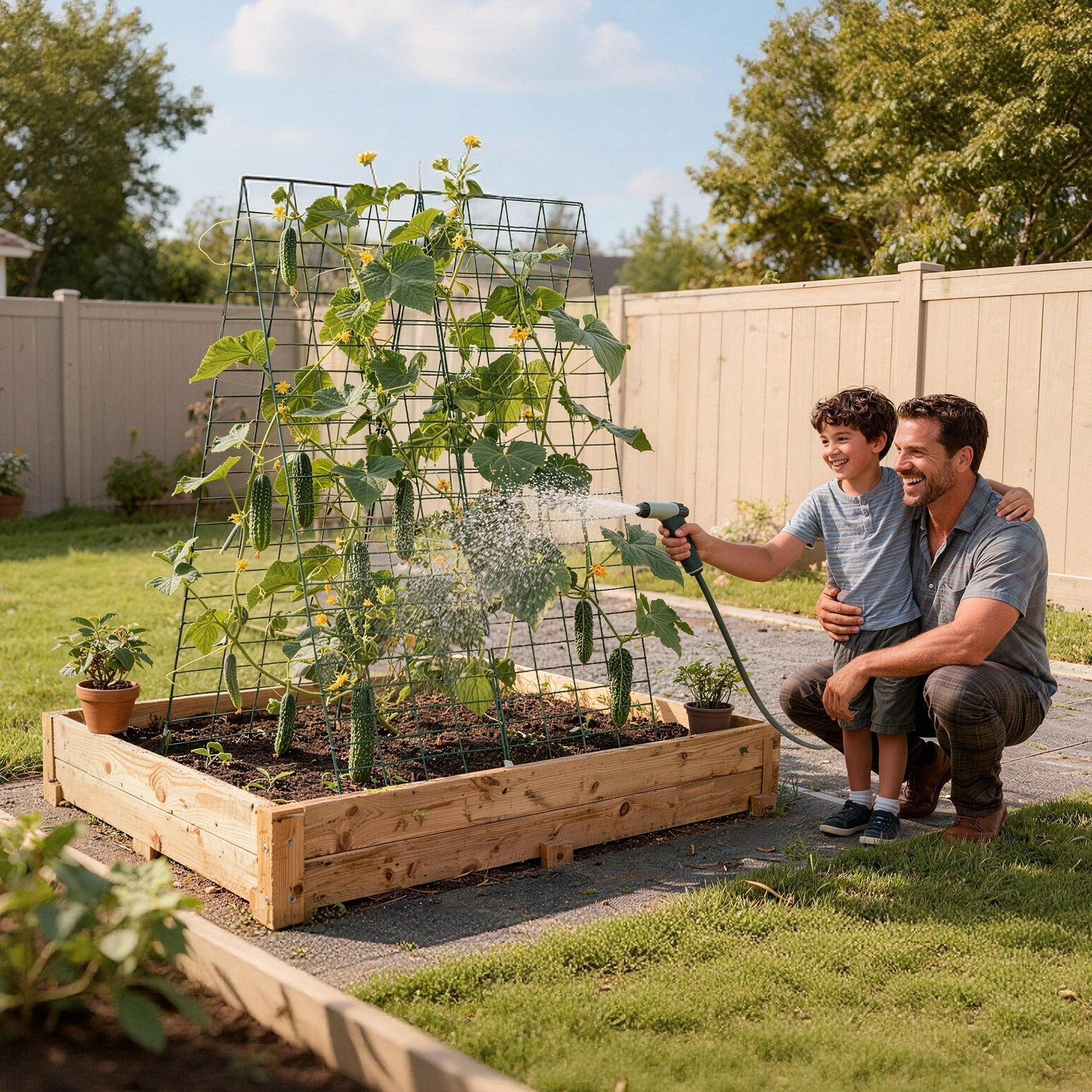 4-Pack A-Frame Garden Trellises for Raised Beds, Rustproof Metal Plant Support for Vines, Peas, Beans, Zucchini, Tomatoes, Flowers