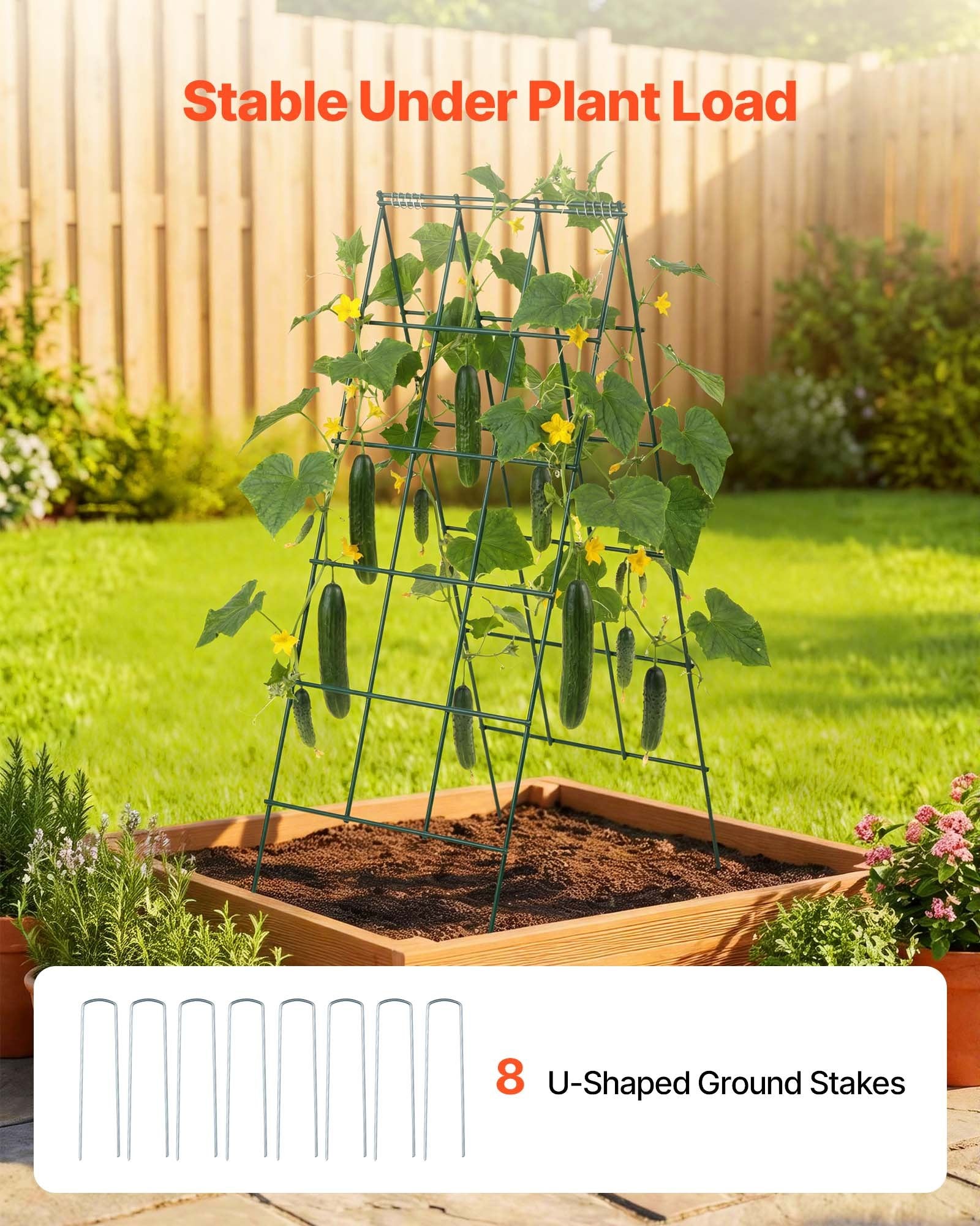 4-Pack A-Frame Garden Trellis for Raised Beds - Rustproof Metal Support for Vines, Climbing Plants, Peas, Beans, Zucchini, Tomatoes