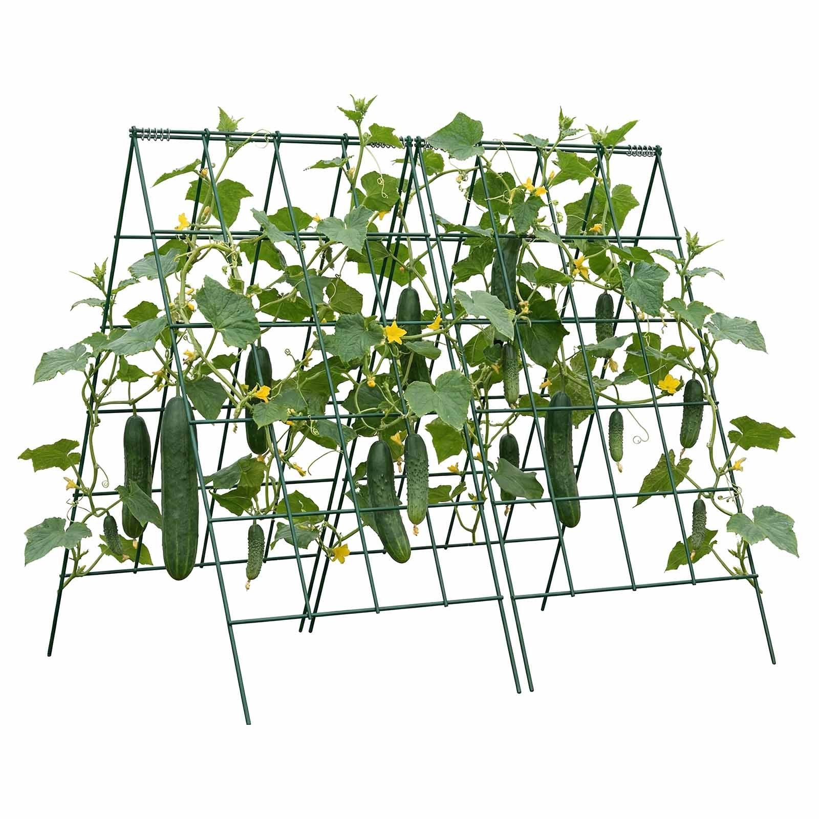 4-Pack A-Frame Garden Trellis for Raised Beds - Rustproof Metal Support for Vines, Climbing Plants, Peas, Beans, Zucchini, Tomatoes