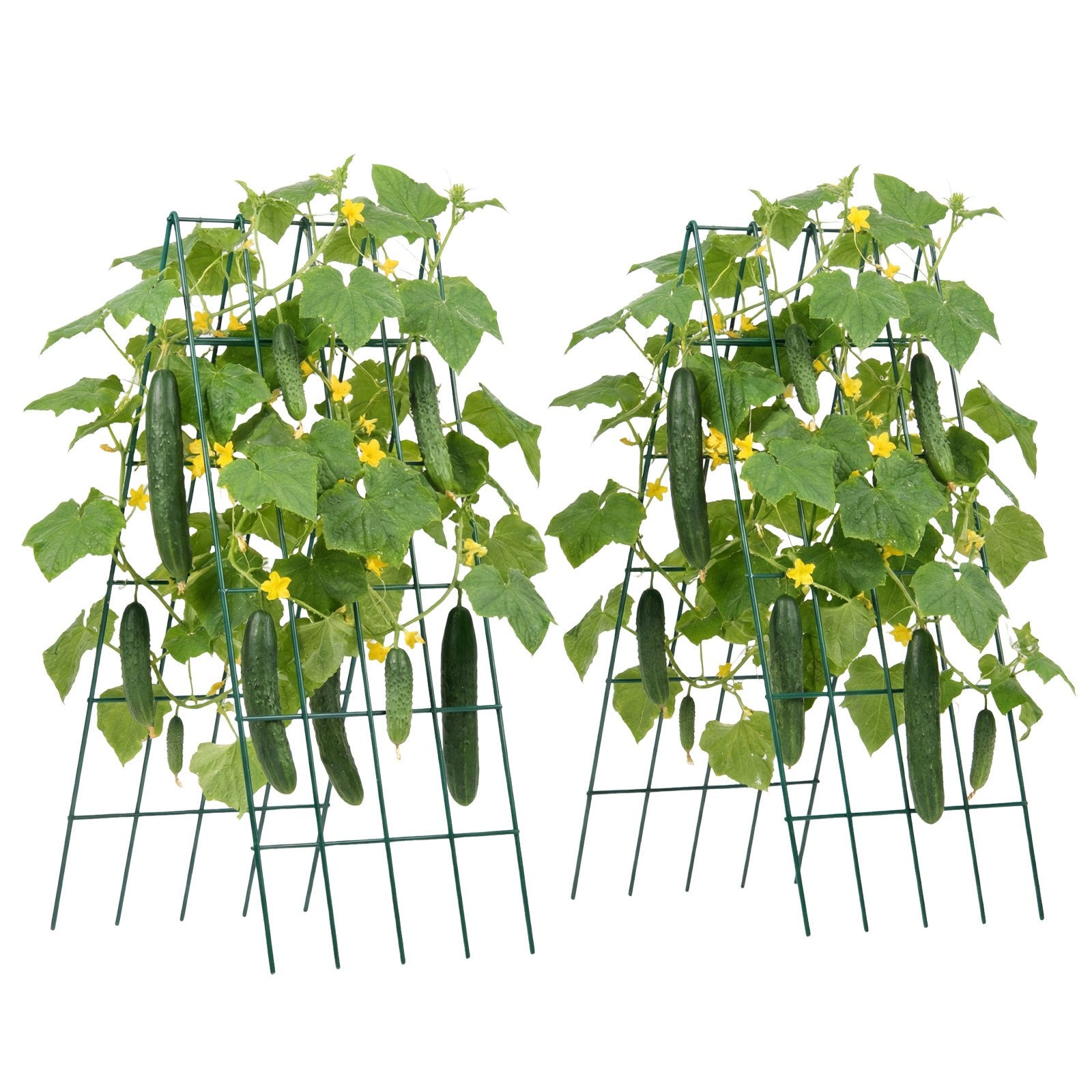4-Pack A-Frame Cucumber Trellis for Raised Beds - Rustproof Metal Plant Support for Vines, Peas, Beans, Zucchini, Tomatoes, Flowers - Easy Assembly & Storage (38.98 x 15.75 in)