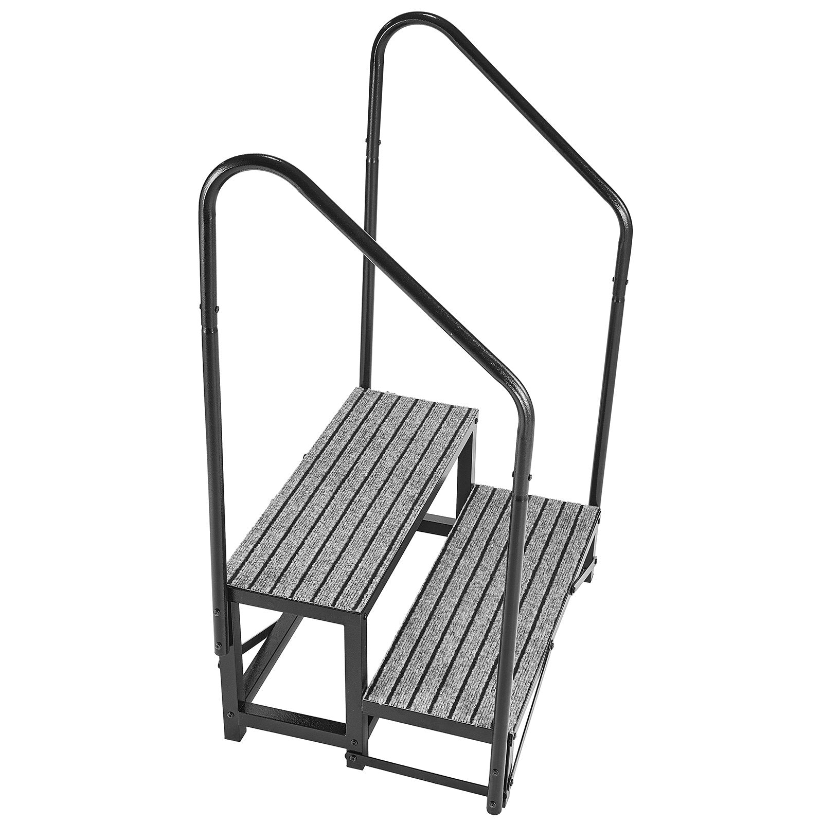 Heavy Duty RV Steps with Dual Handrails - Non-Slip Mat, 660 lbs Load Capacity for Hot Tub, Camper, Mobile Home, Porch, Pool, SPA