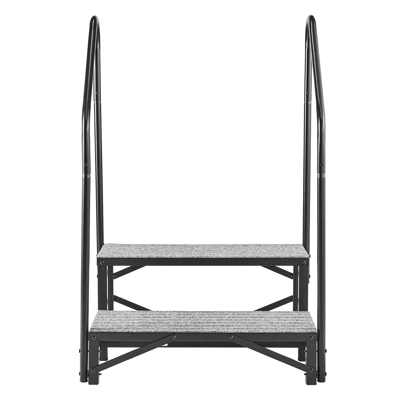 Heavy Duty RV Steps with Dual Handrails - Non-Slip Mat, 660 lbs Load Capacity for Hot Tub, Camper, Mobile Home, Porch, Pool, SPA
