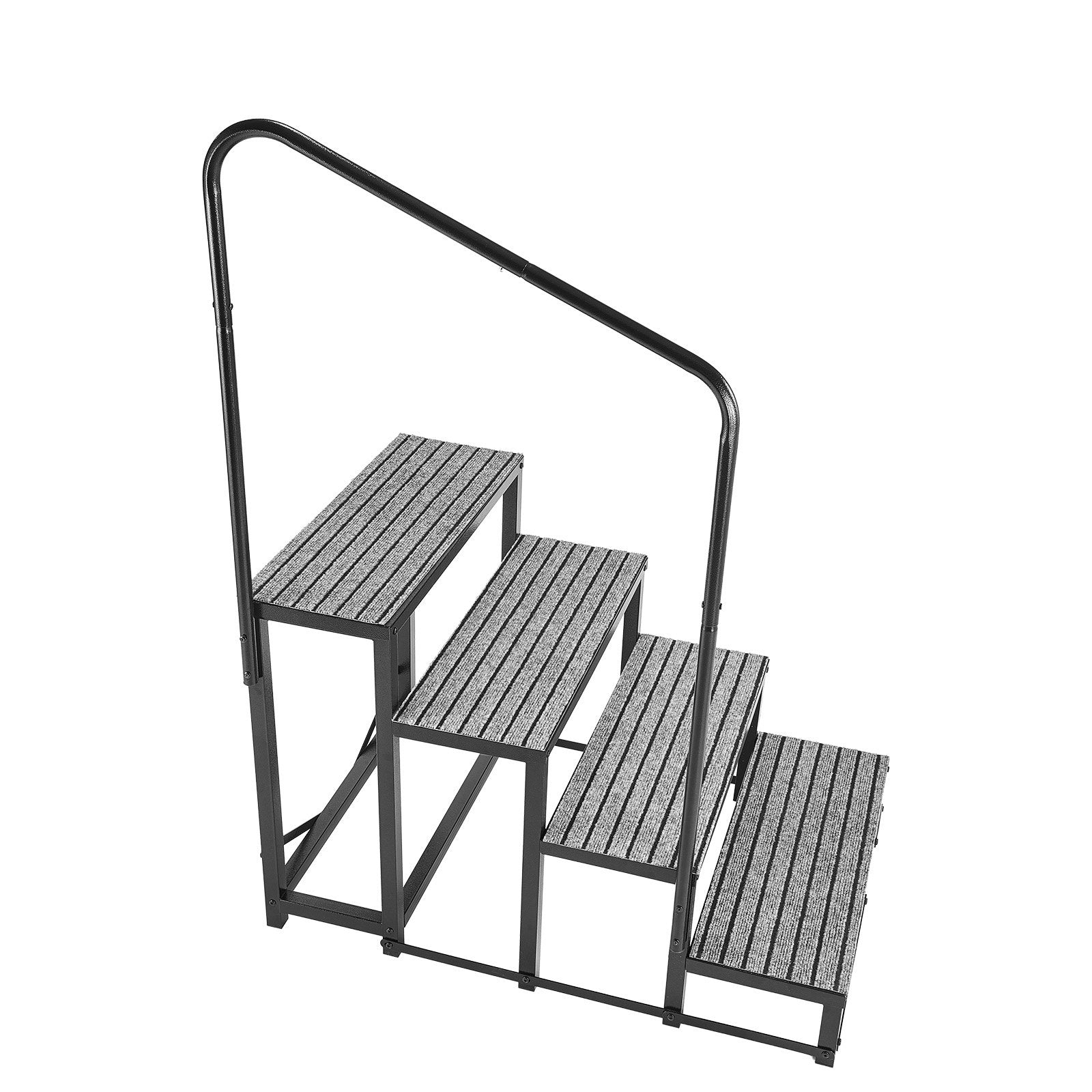 Heavy Duty 4-Step RV Stairs with Handrail, 660 lbs Capacity, Non-Slip Mat for Elderly & Pets, Ideal for Hot Tub, Camper, Mobile Home, Pool, Porch, SPA