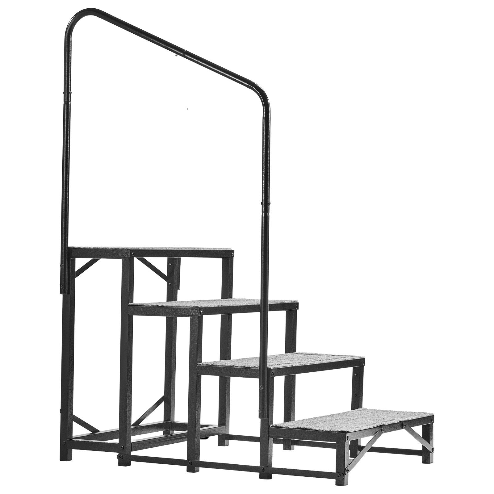 Heavy Duty 4-Step RV Stairs with Handrail, 660 lbs Capacity, Non-Slip Mat for Elderly & Pets, Ideal for Hot Tub, Camper, Mobile Home, Pool, Porch, SPA