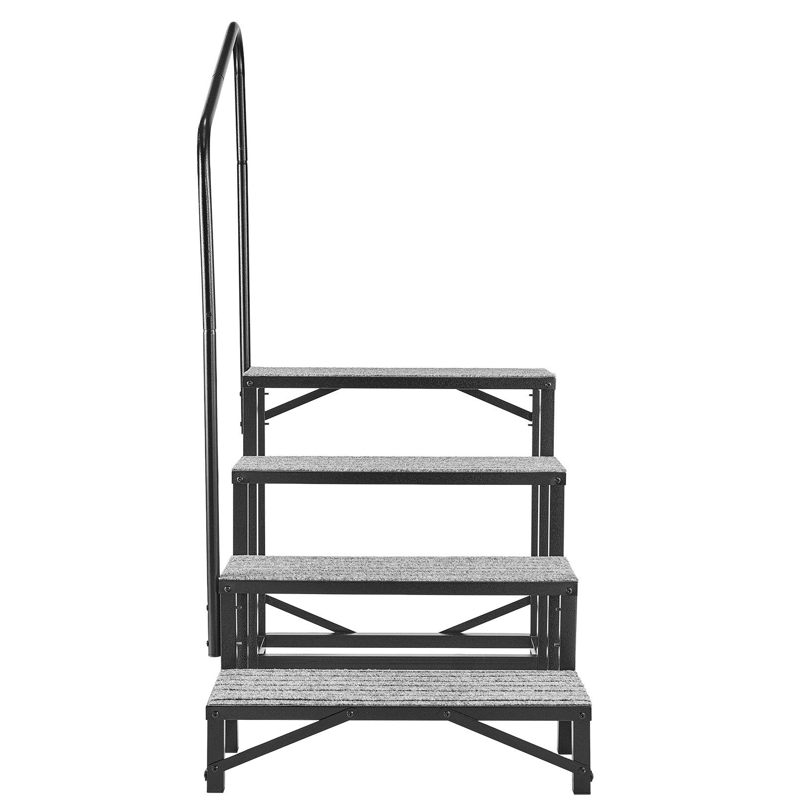 Heavy Duty 4-Step RV Stairs with Handrail, 660 lbs Capacity, Non-Slip Mat for Elderly & Pets, Ideal for Hot Tub, Camper, Mobile Home, Pool, Porch, SPA