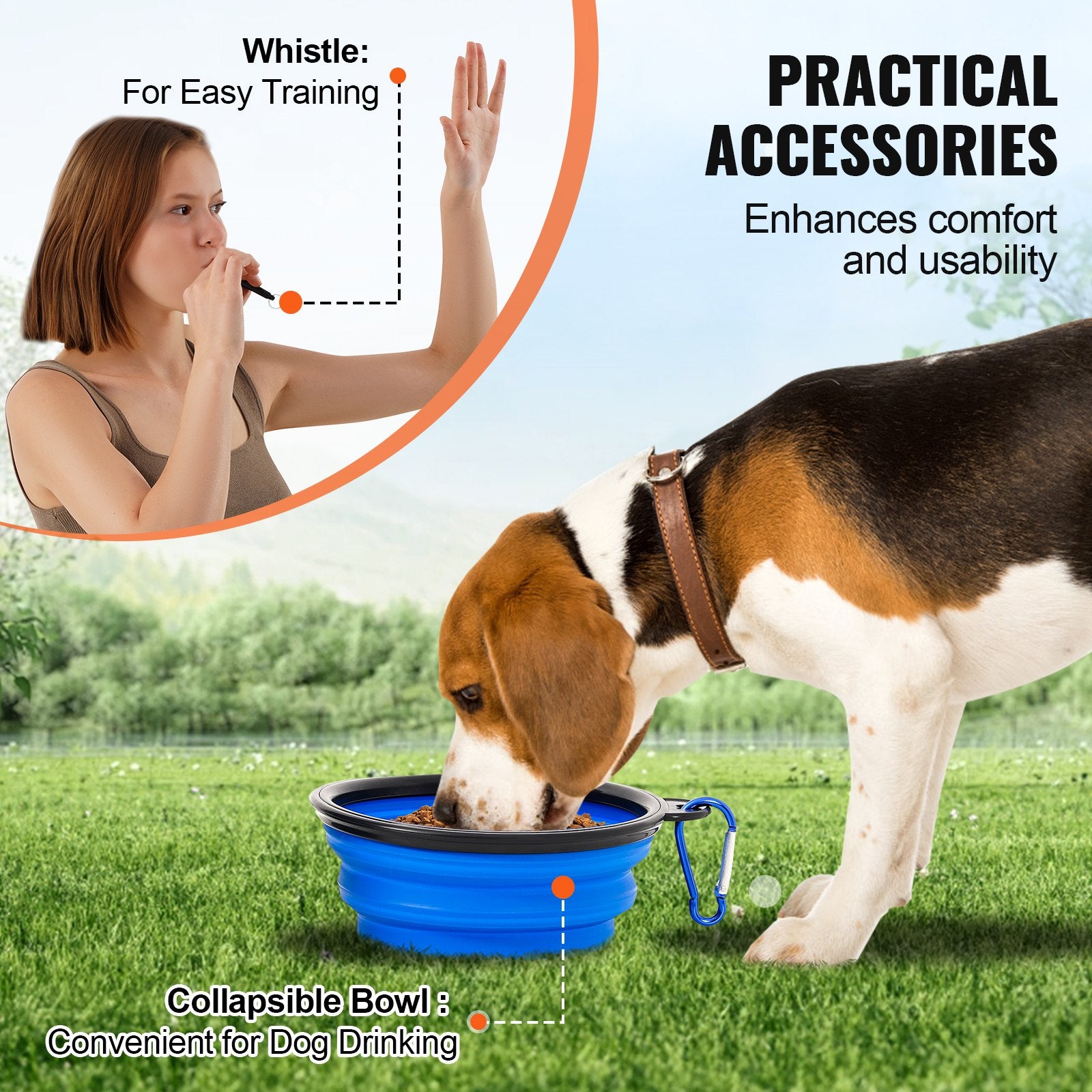5-Piece Dog Agility Training Kit: Adjustable Hurdles, Weave Poles, Tunnel & More - Puppy Obstacle Course with Whistle & Storage Bags