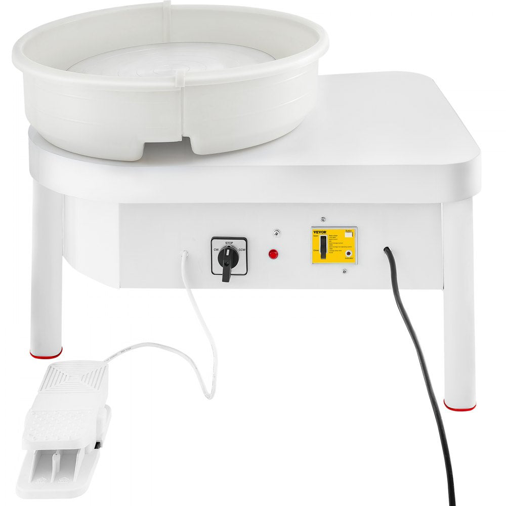 Electric 36cm Pottery Forming Machine with Foot Pedal for DIY Clay Art and Craft, 450W Pottery Wheel for Adults