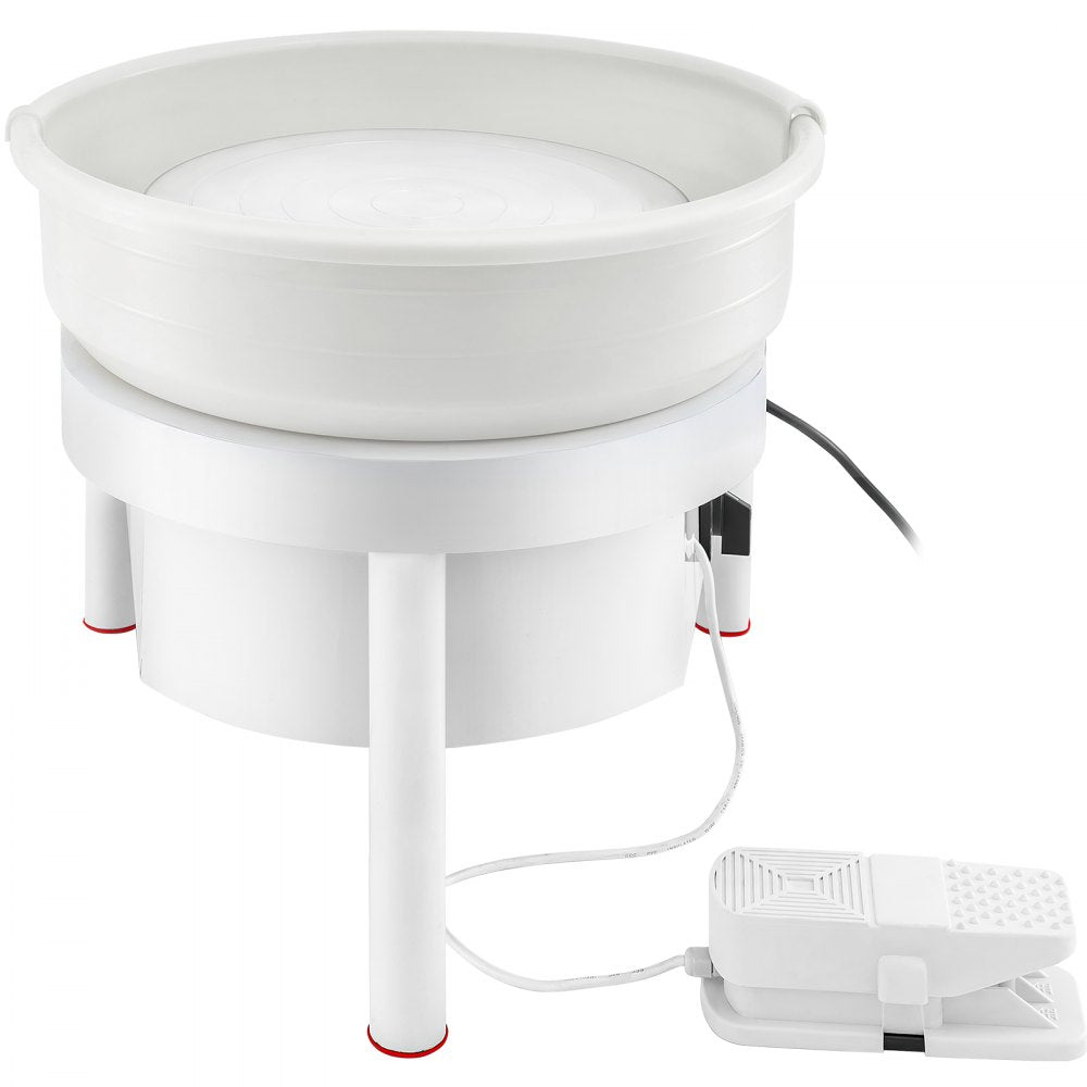 Electric 36cm Pottery Forming Machine with Foot Pedal for DIY Clay Art and Craft, 450W Pottery Wheel for Adults