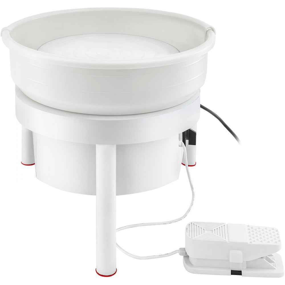 Electric 36cm Pottery Forming Machine with Foot Pedal for DIY Clay Art and Craft, 450W Pottery Wheel for Adults