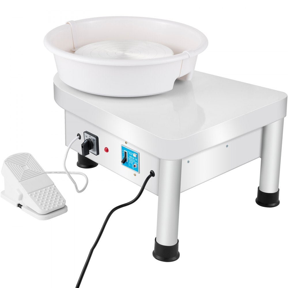 Electric 25CM Pottery Wheel with Foot Pedal & Removable Basin for Easy Cleaning - 350W Ceramic Clay Art and Craft DIY Machine