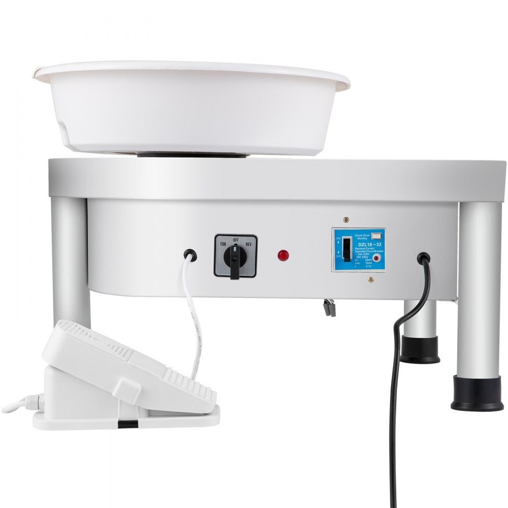 Electric 25CM Pottery Wheel with Foot Pedal & Removable Basin for Easy Cleaning - 350W Ceramic Clay Art and Craft DIY Machine