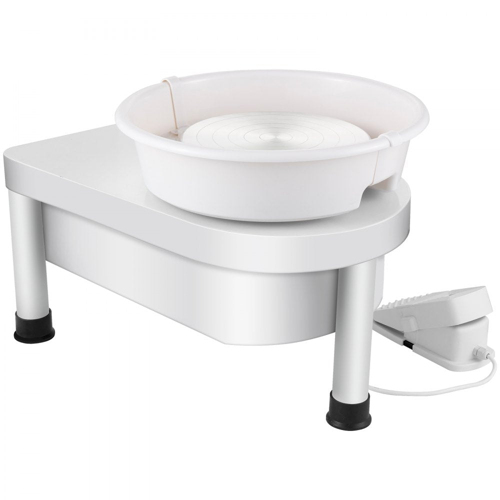 Electric 25CM Pottery Wheel with Foot Pedal & Removable Basin for Easy Cleaning - 350W Ceramic Clay Art and Craft DIY Machine