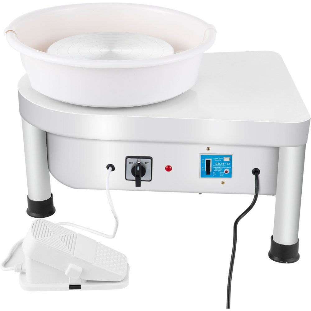 Electric 25CM Pottery Wheel with Foot Pedal & Removable Basin for Easy Cleaning - 350W Ceramic Clay Art and Craft DIY Machine