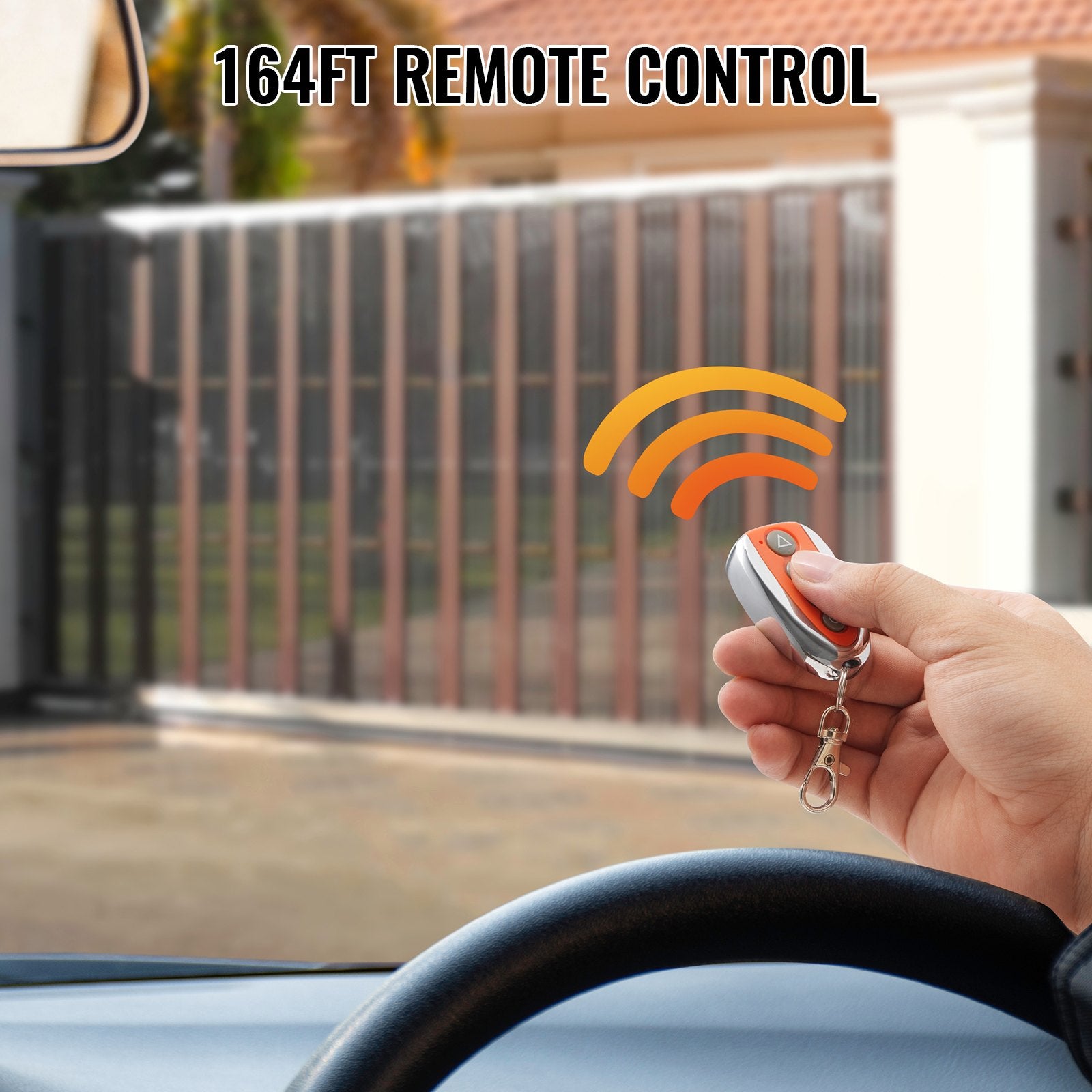 Advanced 4-Button Sliding Gate Opener Remote - 131 ft Range, Multi-Code Garage & Driveway Gate Controller, Smart Key Security Kit