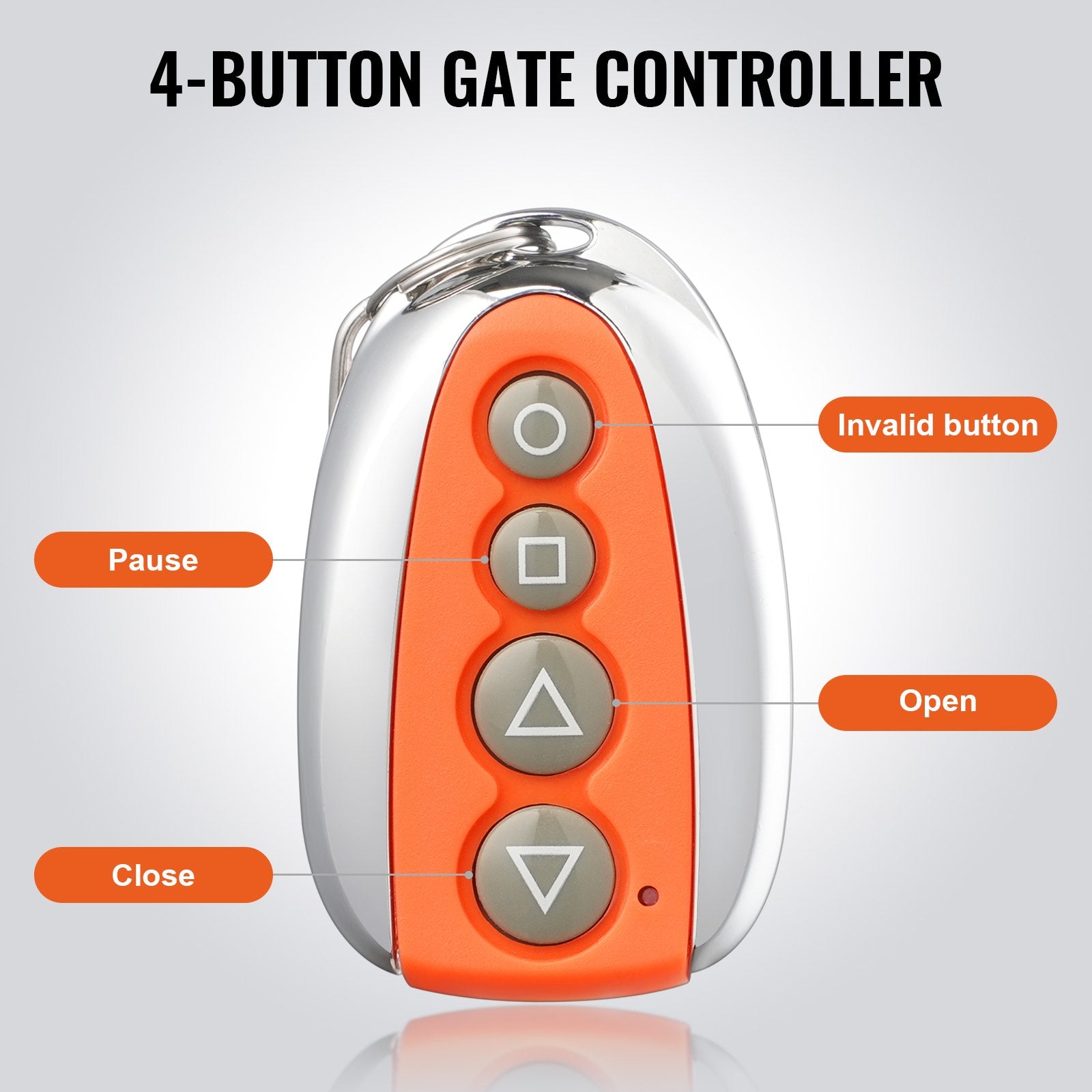 Advanced 4-Button Sliding Gate Opener Remote - 131 ft Range, Multi-Code Garage & Driveway Gate Controller, Smart Key Security Kit