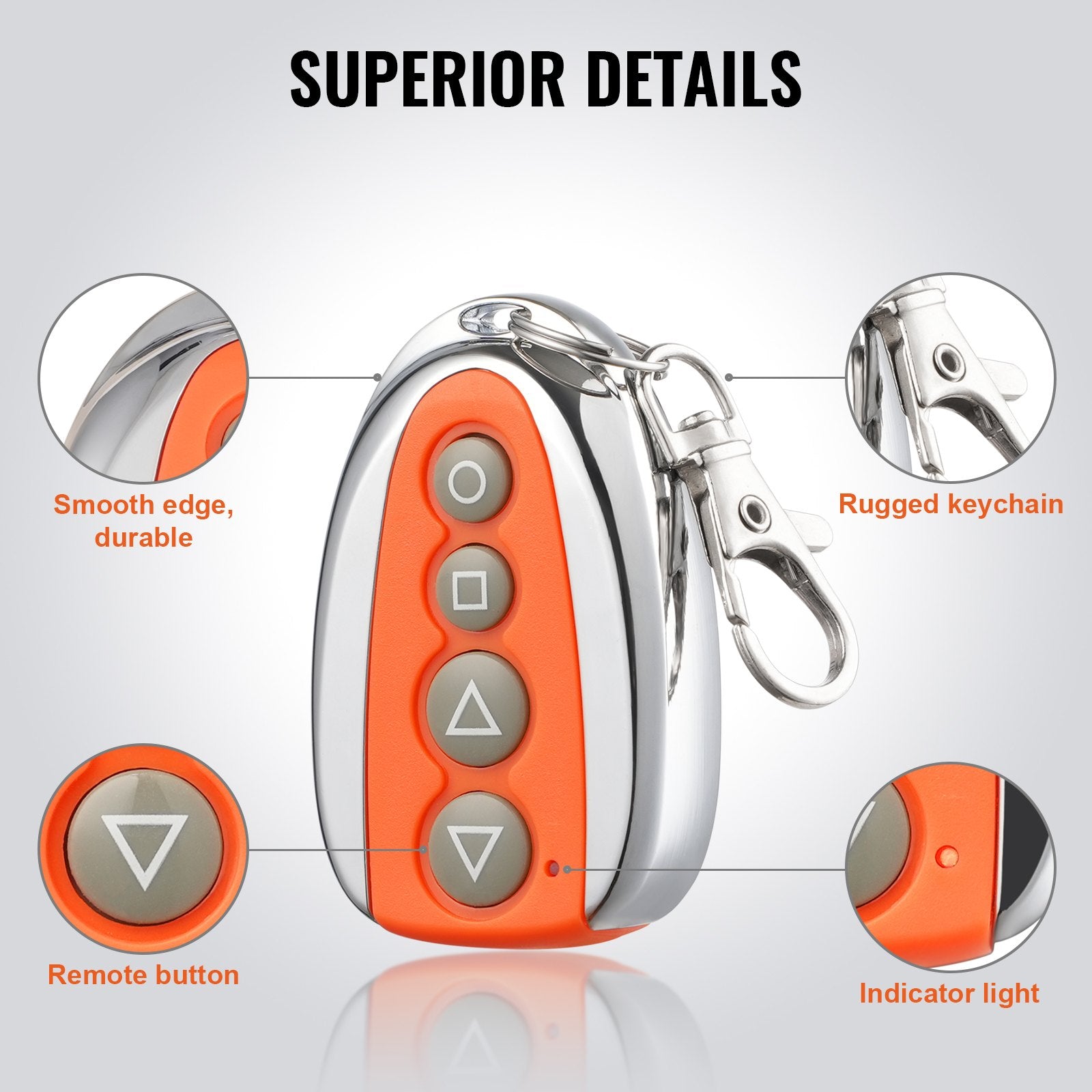 Advanced 4-Button Sliding Gate Opener Remote - 131 ft Range, Multi-Code Garage & Driveway Gate Controller, Smart Key Security Kit