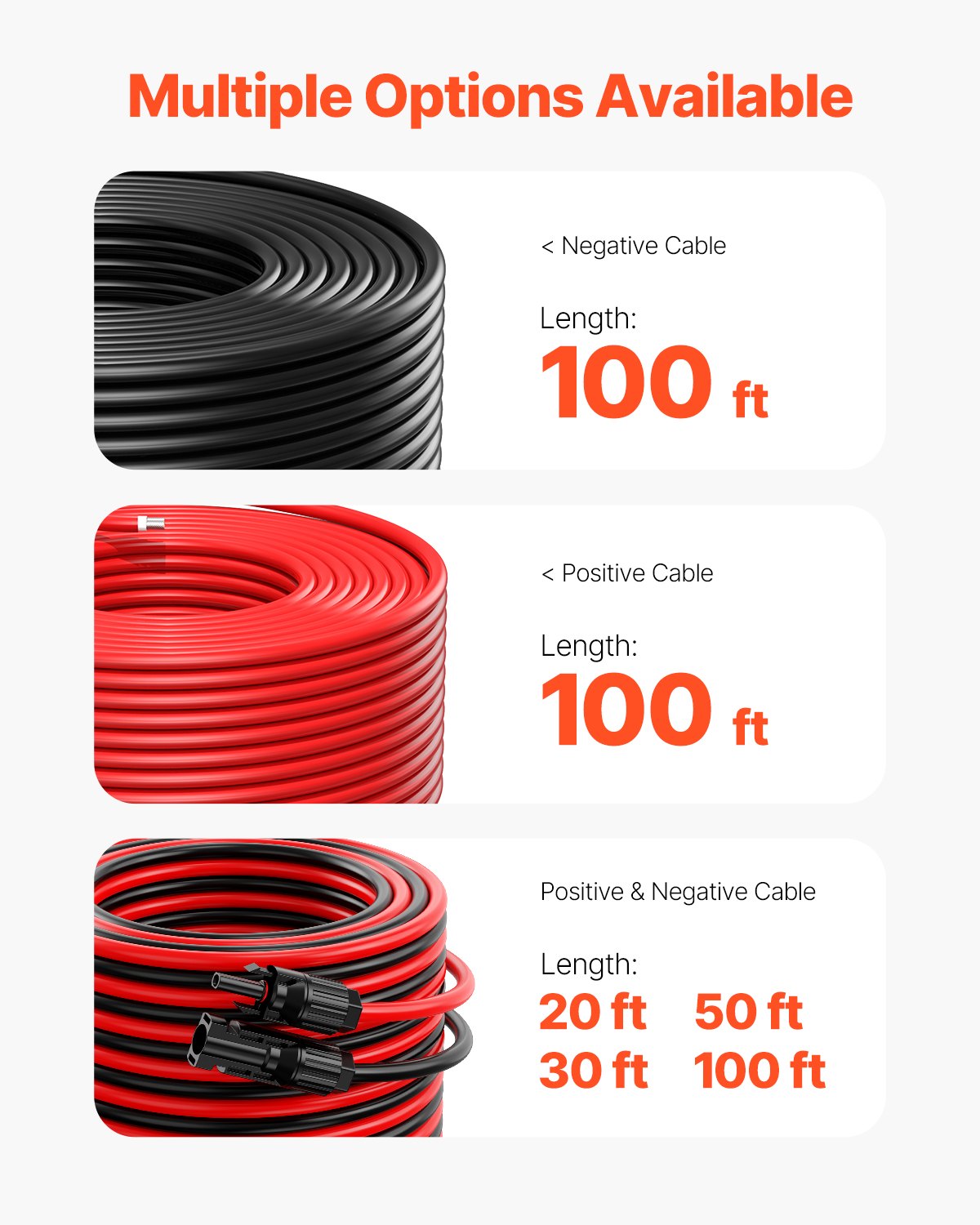 100FT 10AWG Solar Panel Extension Cable, IP67 Waterproof 6mm² PV Wire for Home, RV, and Marine Solar Installations, Black