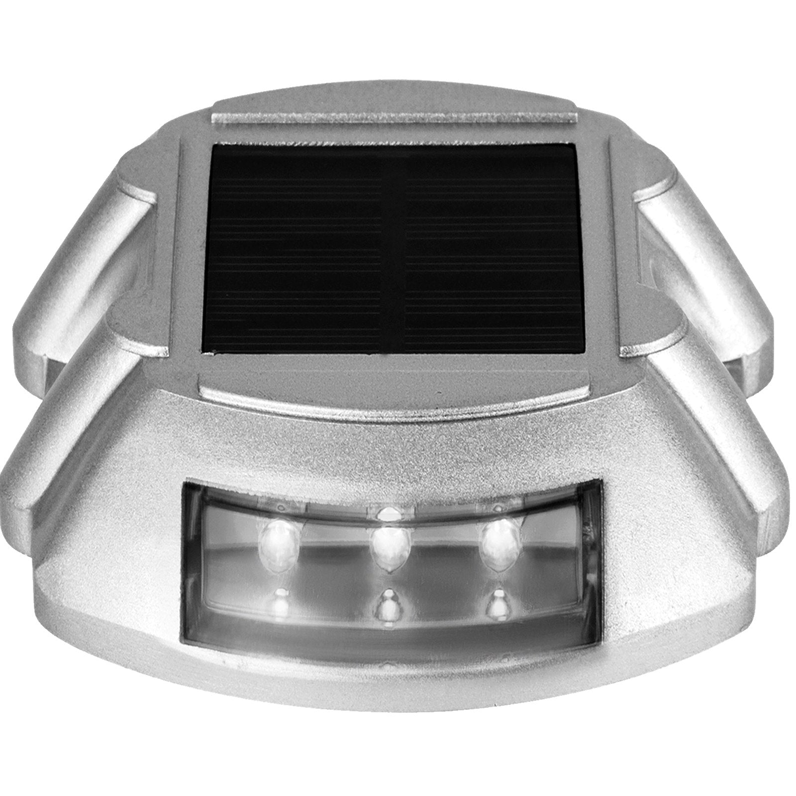12-Pack White Solar Pathway Lights - Weatherproof Deck Lighting with 6 LED Bulbs for Garden Paths, Walkways, Driveways, and Steps, Easy Installation and Durable Design, Perfect for Outdoor Illumination
