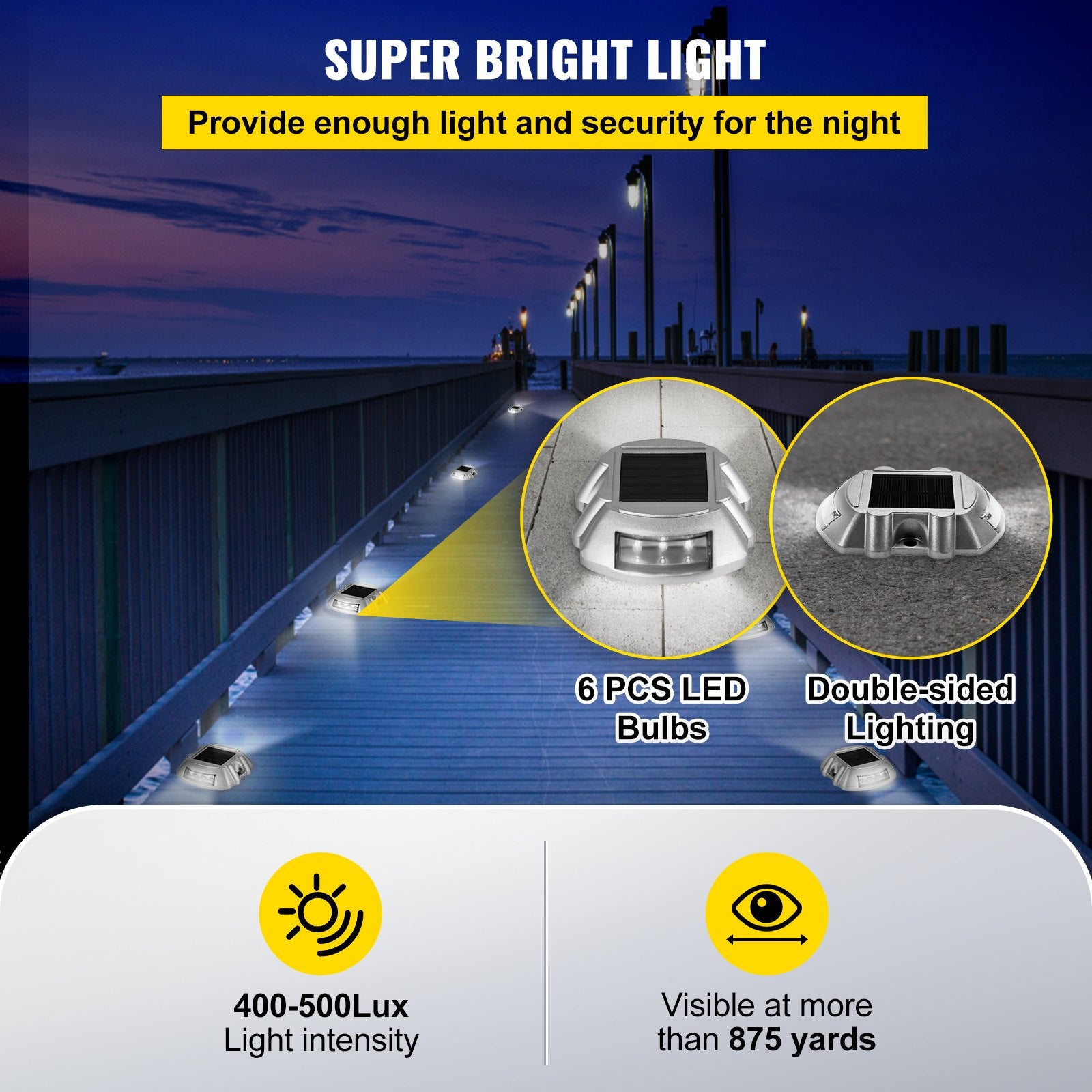 24-Pack Solar Driveway Lights - Bright White, Waterproof, Wireless LED Dock Lights for Path, Garden, Walkway, Sidewalk, Steps, Outdoor Decor